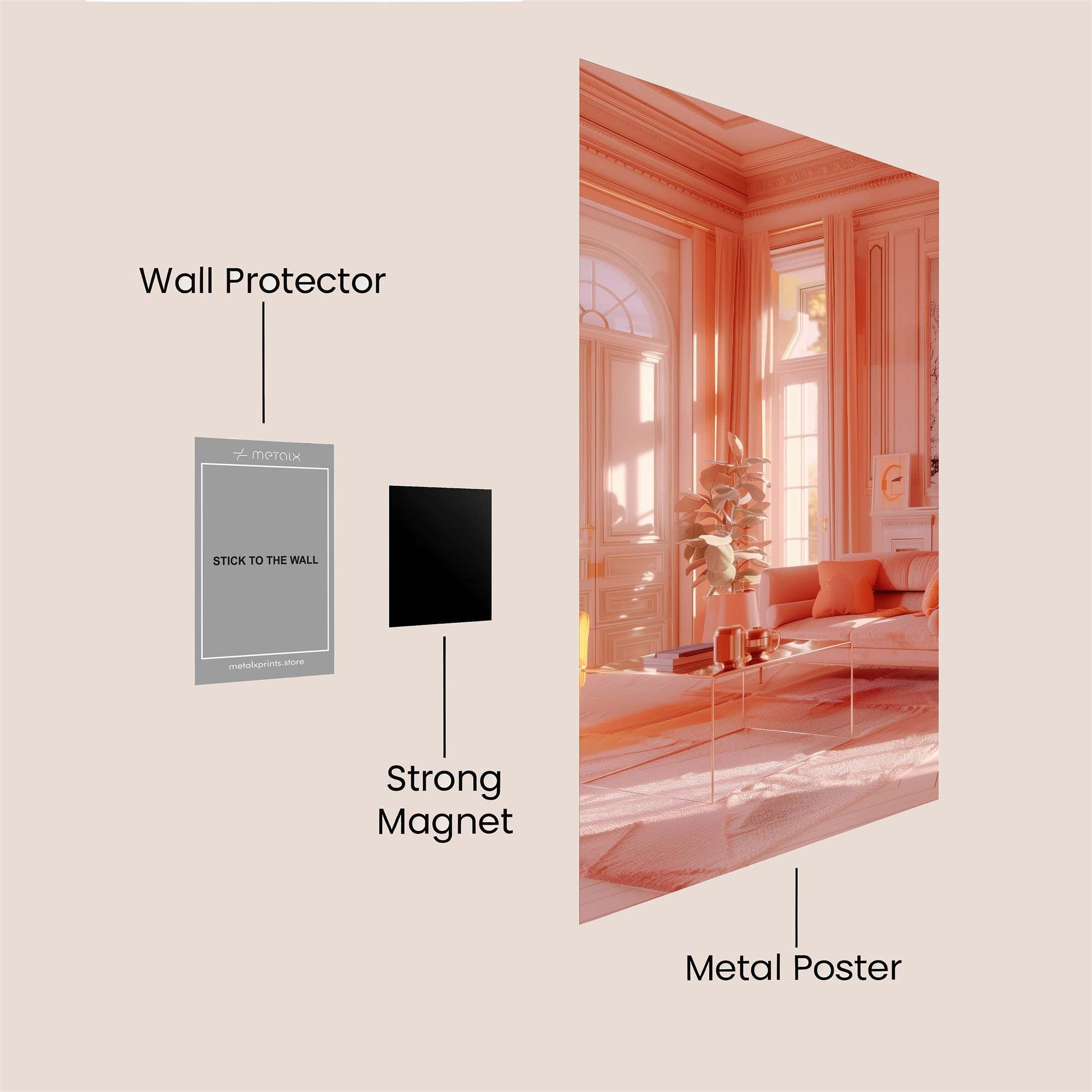 Peach Serenity Safe Wall Magnetic / M