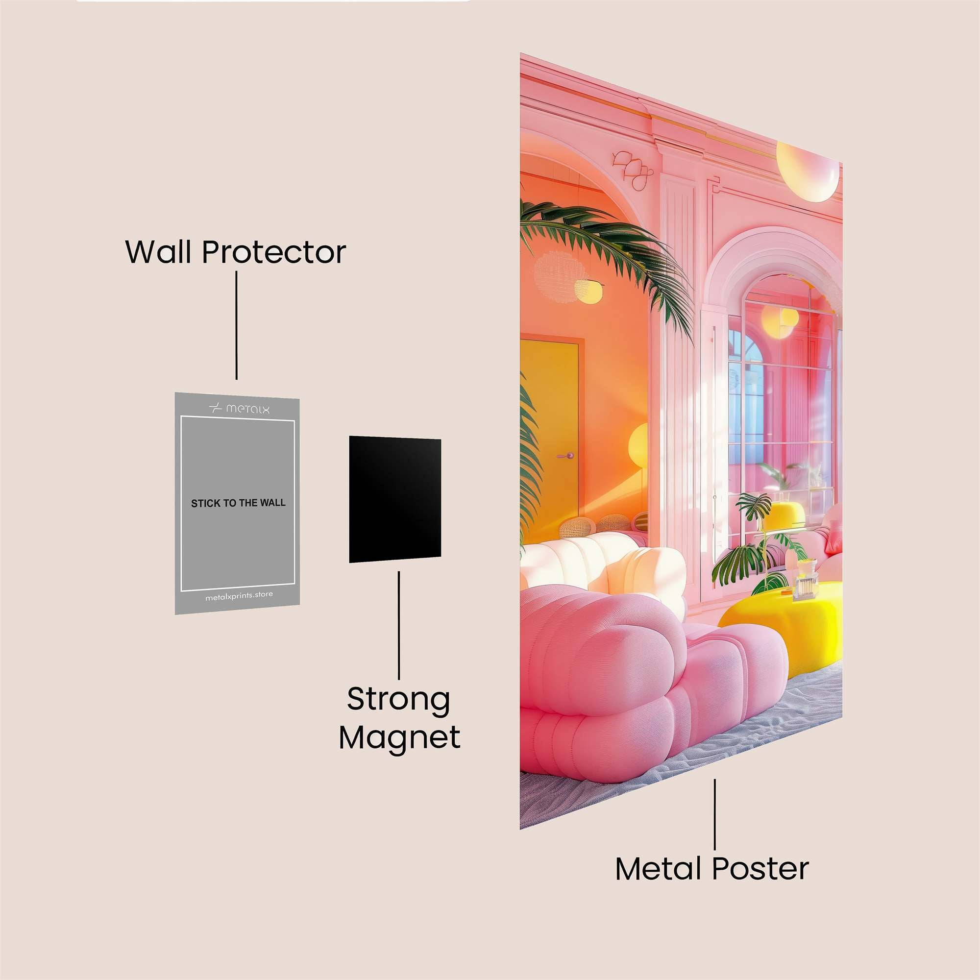 Tropical Whimsy Safe Wall Magnetic / M