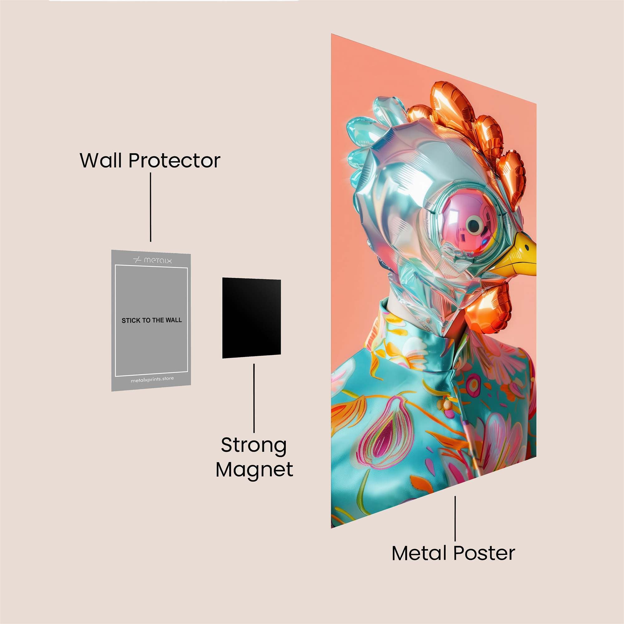 Ballooned Whimsy Safe Wall Magnetic / M