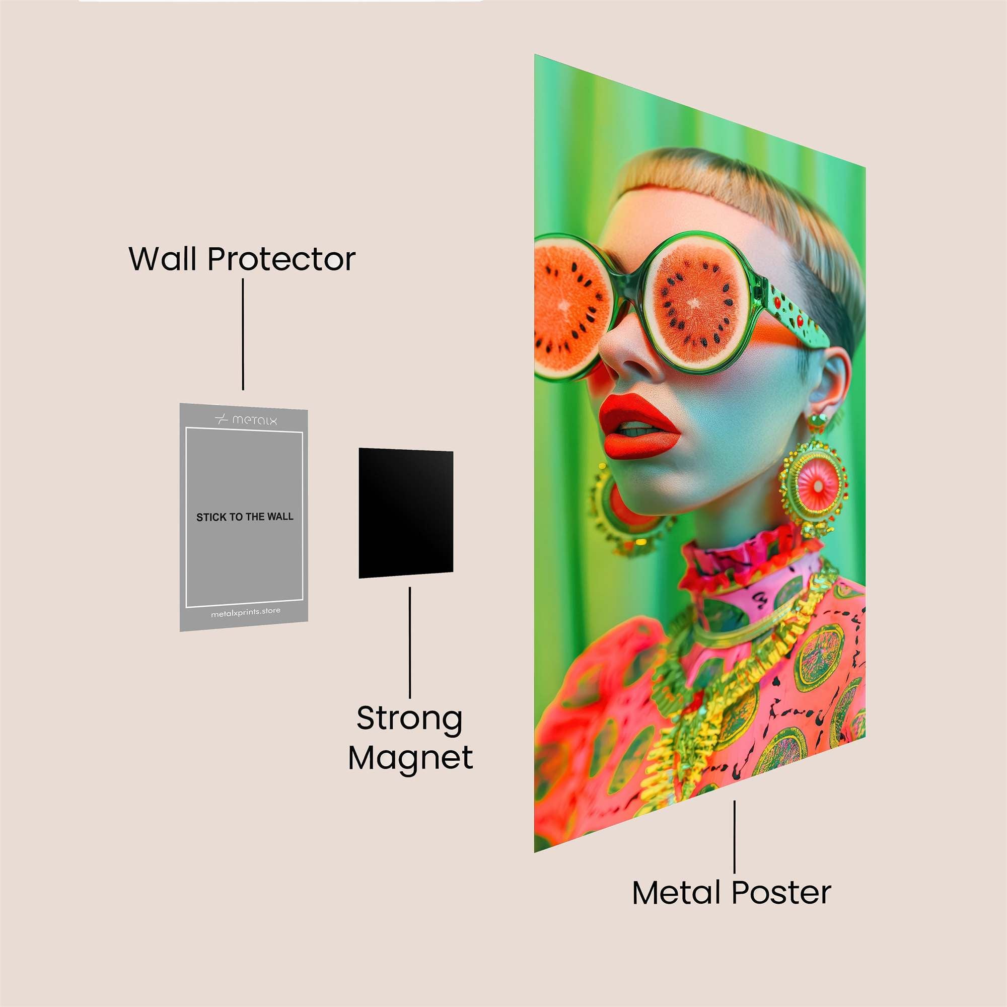 Watermelon Whimsy Safe Wall Magnetic / M