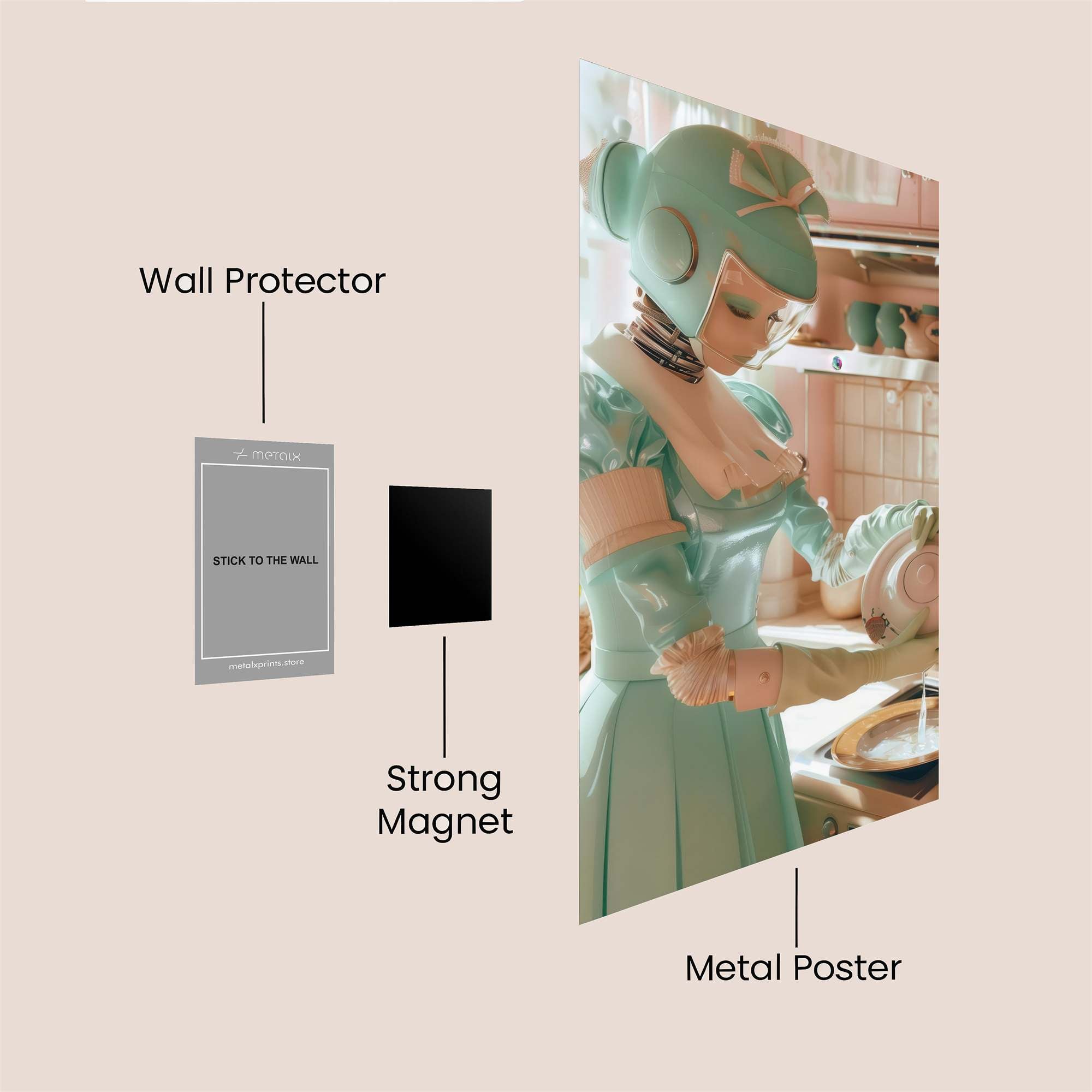 Robot Housemaid Safe Wall Magnetic / M