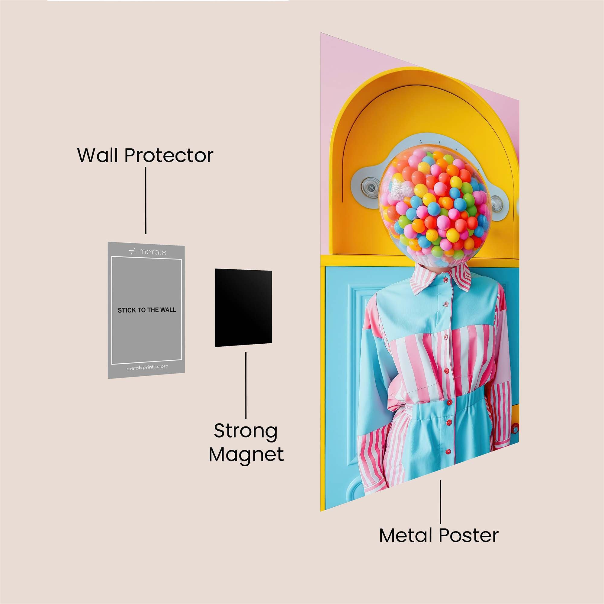 Gumball Whimsy Safe Wall Magnetic / M