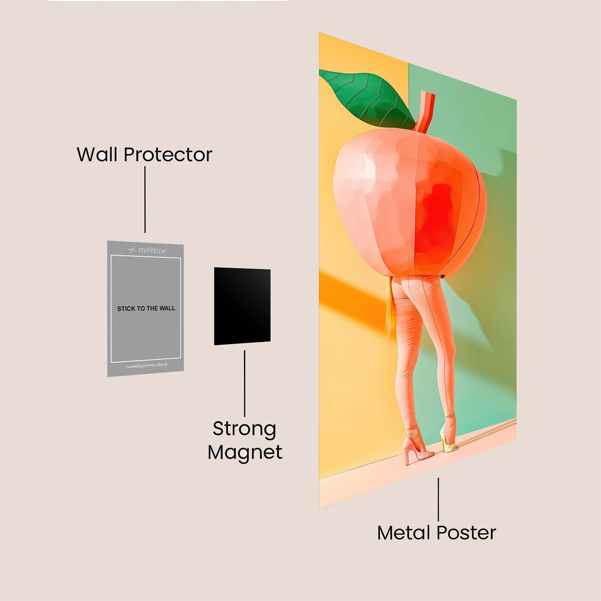 Apple Whimsy Safe Wall Magnetic / M