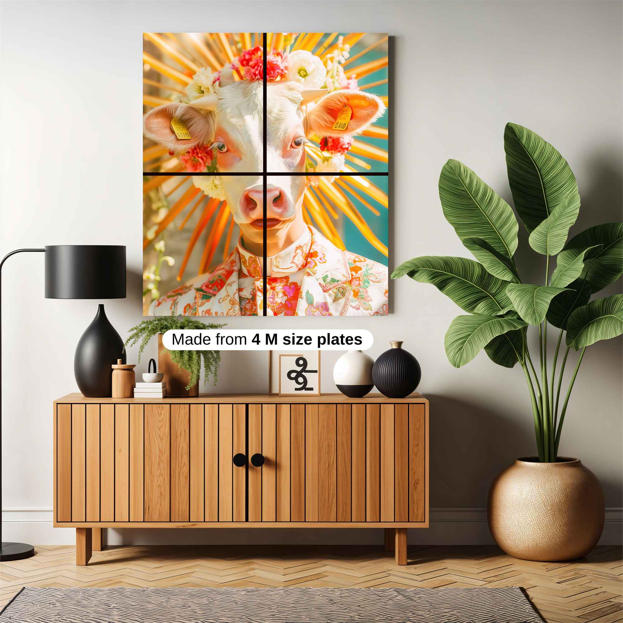 Floral Bovine Safe Wall Magnetic / M