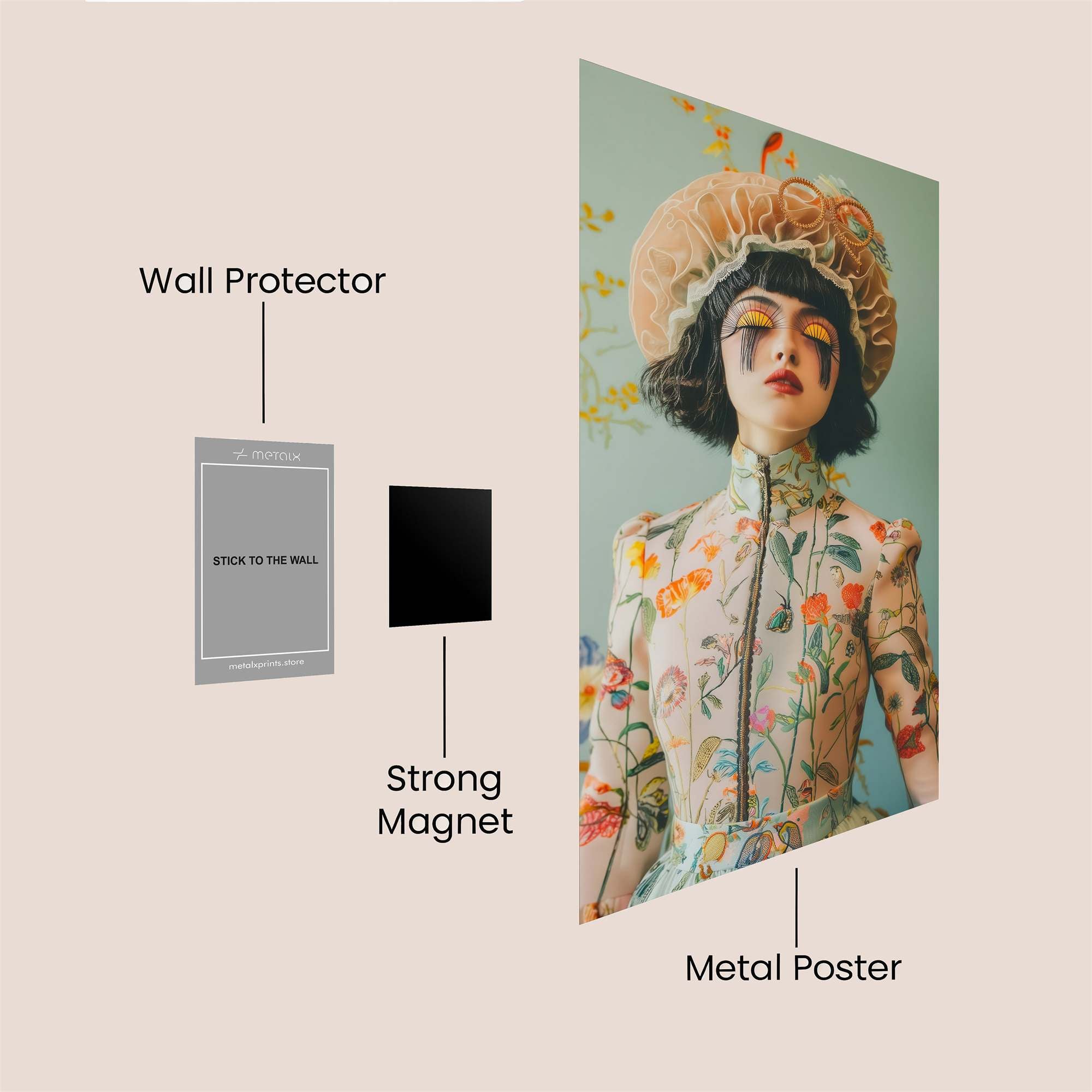 Floral Whimsy Safe Wall Magnetic / M