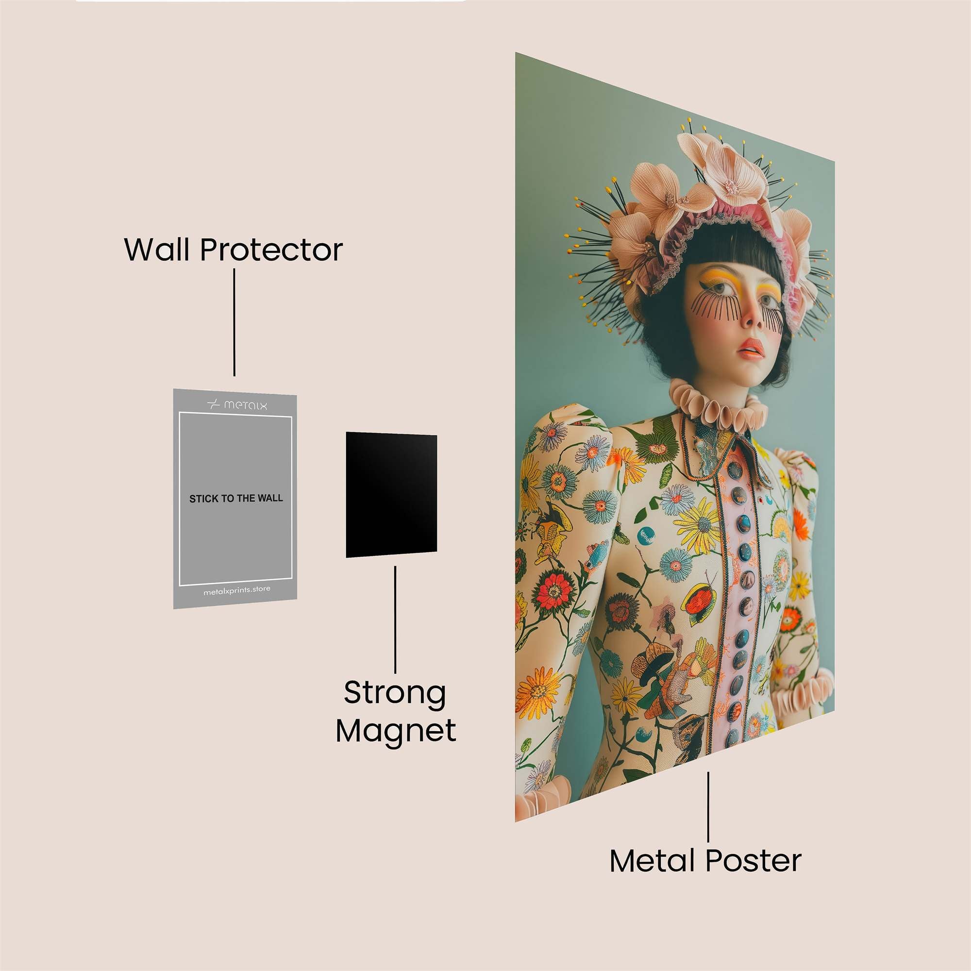 Floral Fantasy Safe Wall Magnetic / M