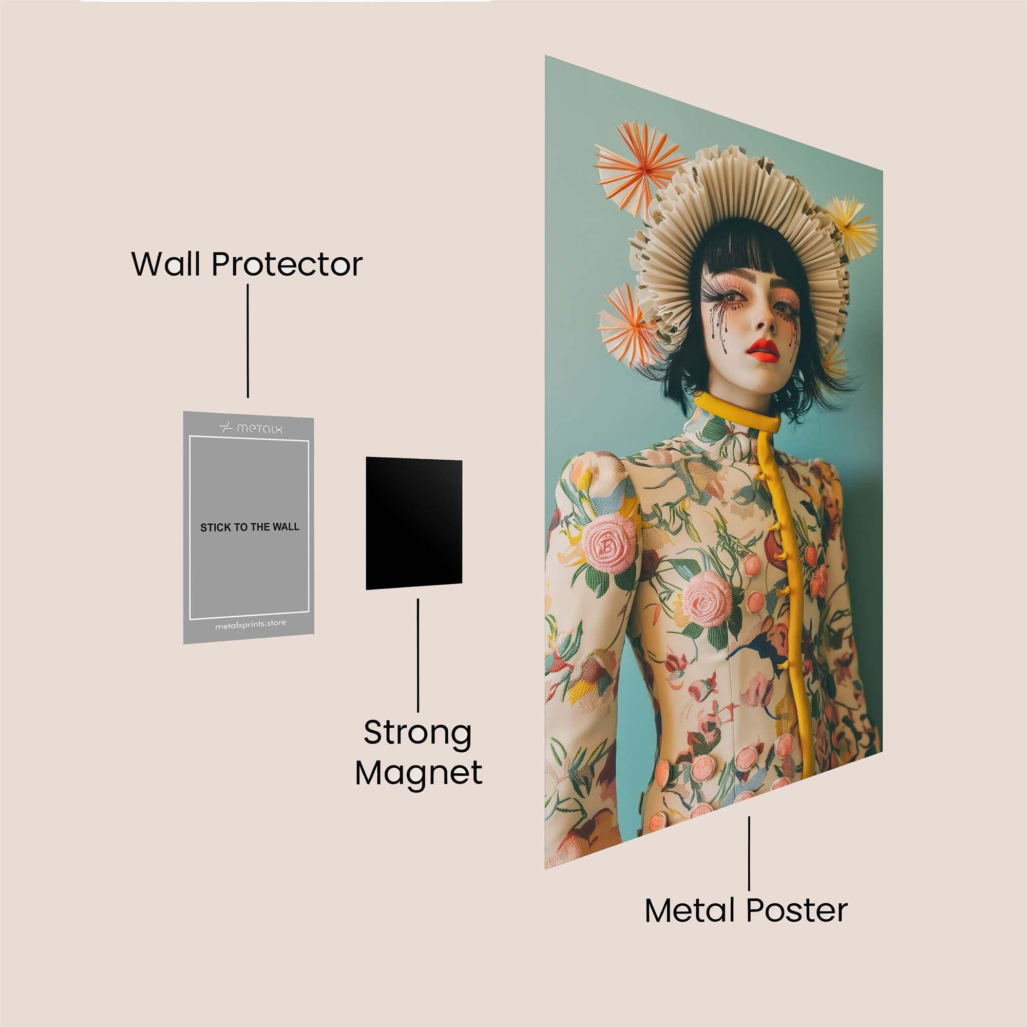 Floral Whimsy Safe Wall Magnetic / M