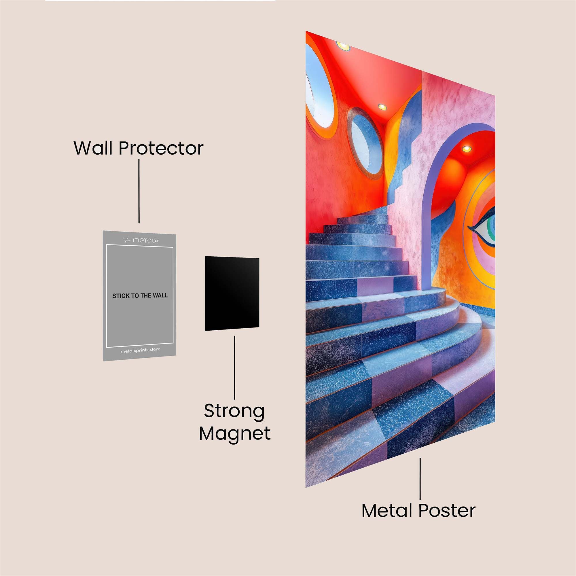 Psychedelic Staircase Safe Wall Magnetic / M