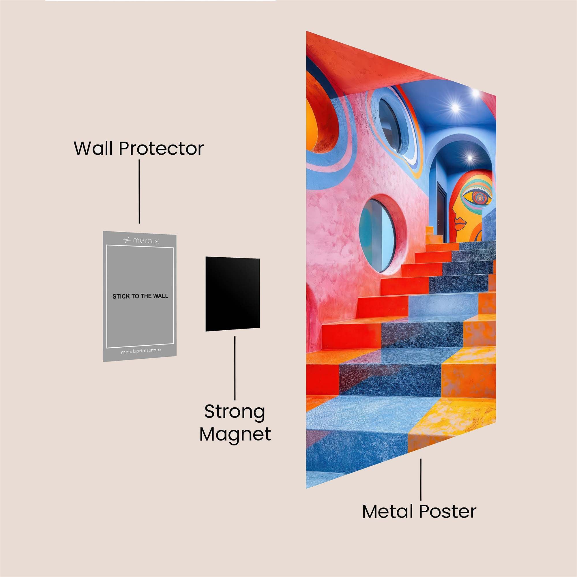 Psychedelic Staircase Safe Wall Magnetic / M