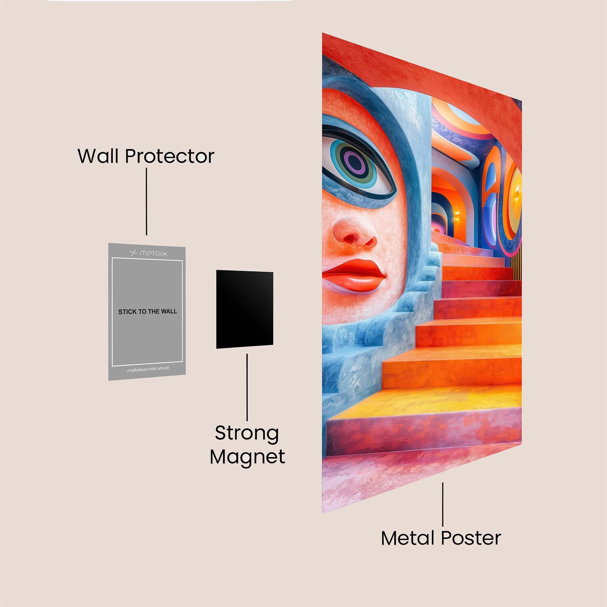 Psychedelic Staircase Safe Wall Magnetic / M