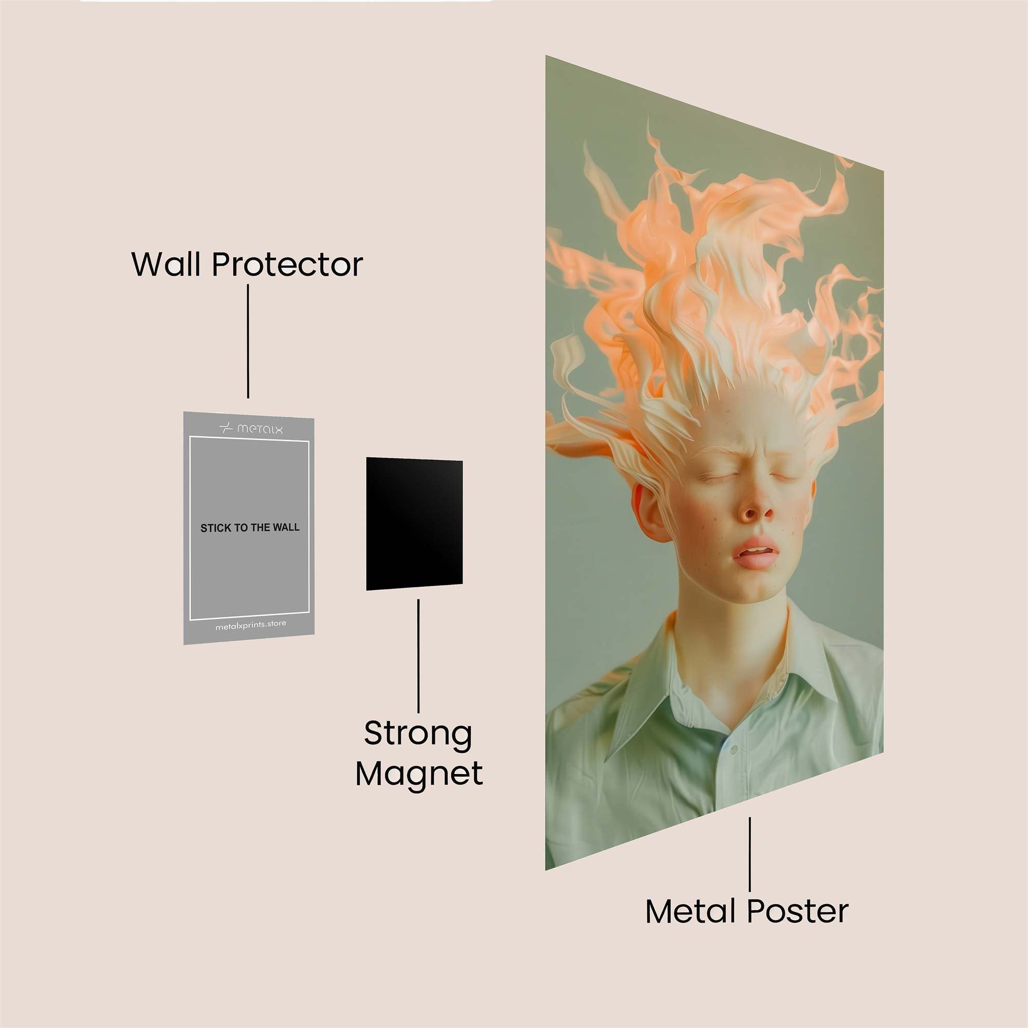 Flame Serenity Safe Wall Magnetic / M