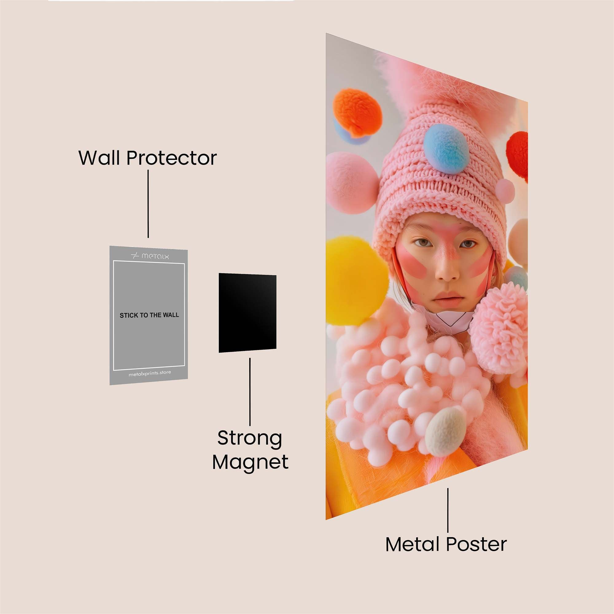 Pom-Pom Whimsy Safe Wall Magnetic / M