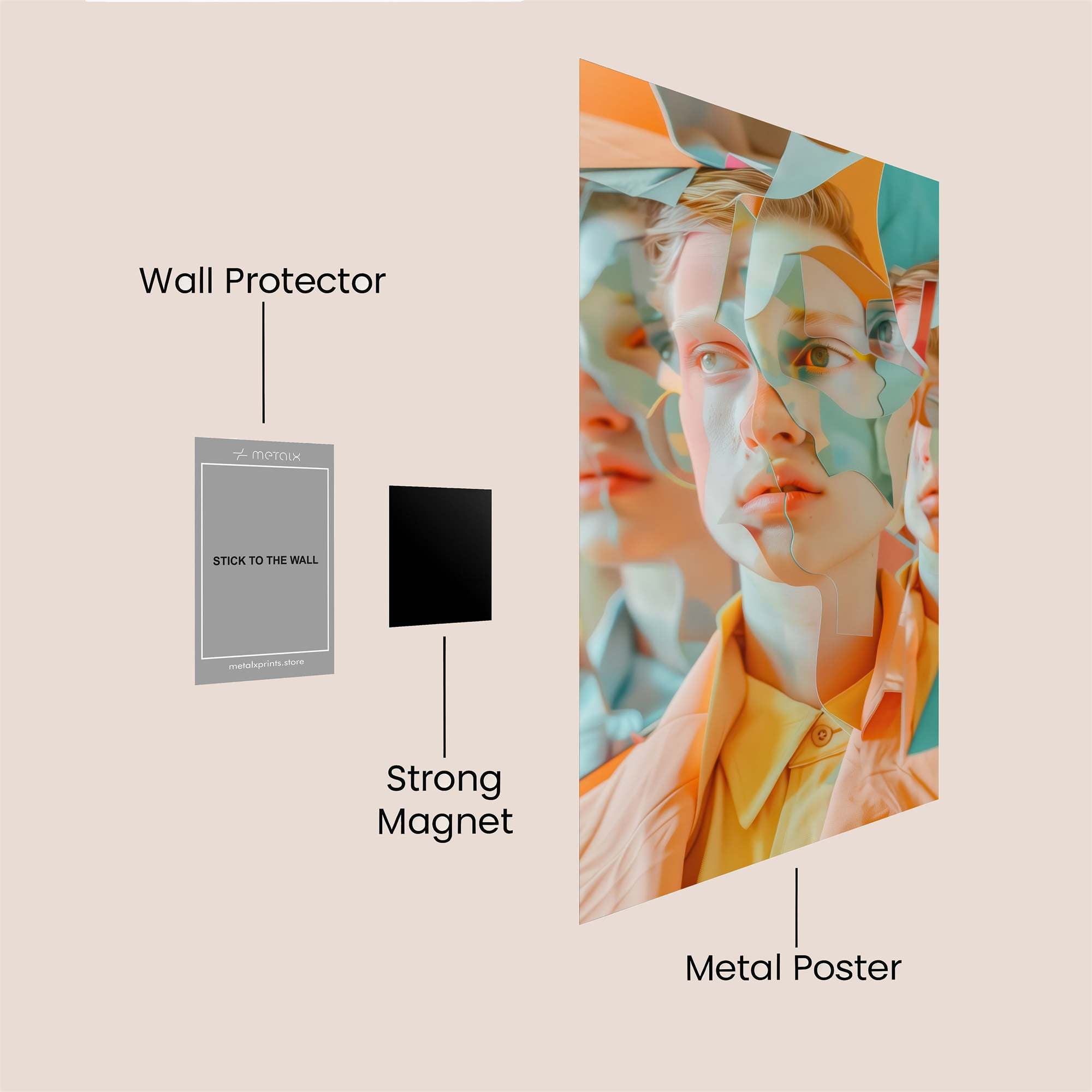 Cubist Whimsy Safe Wall Magnetic / M
