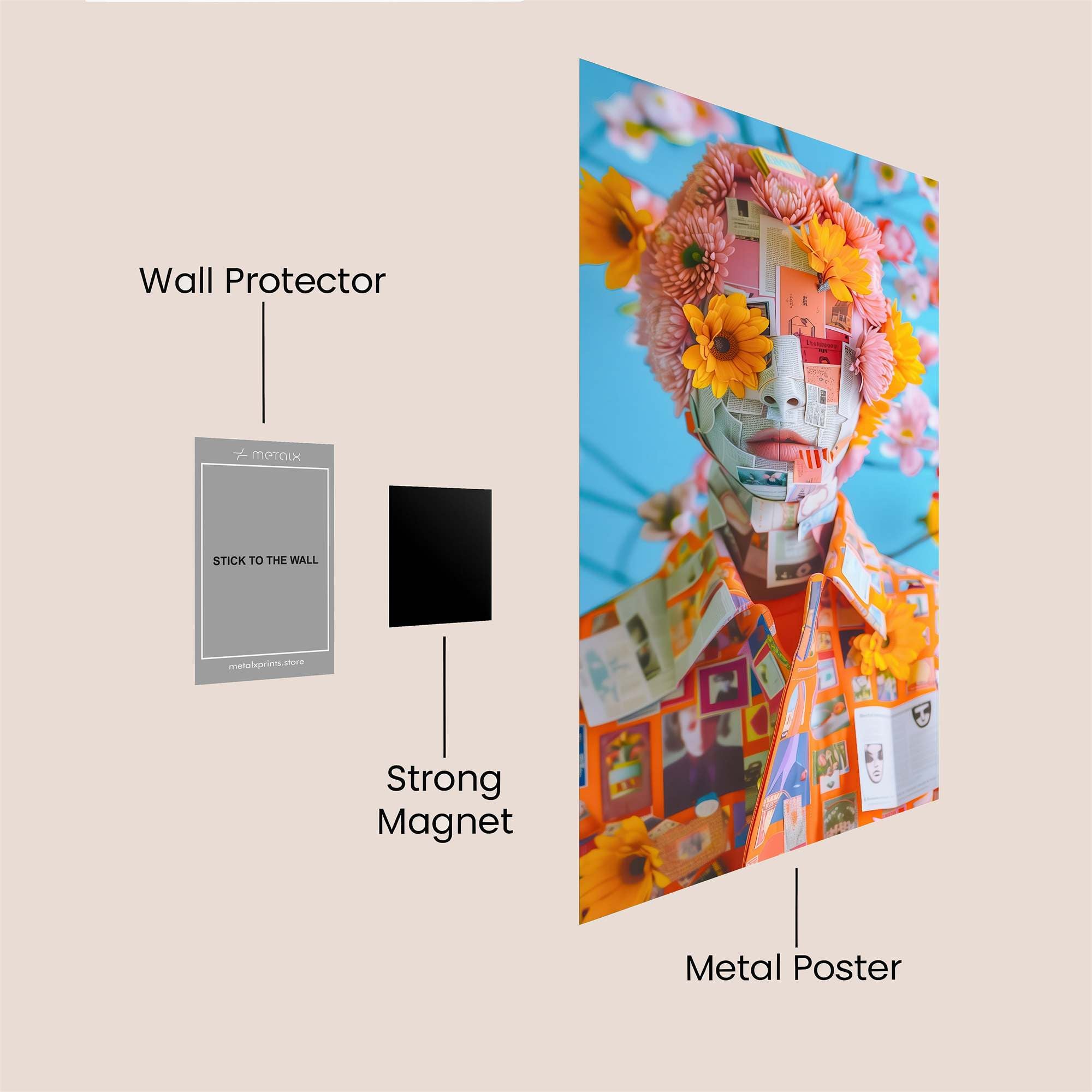 Floral Whimsy Safe Wall Magnetic / M