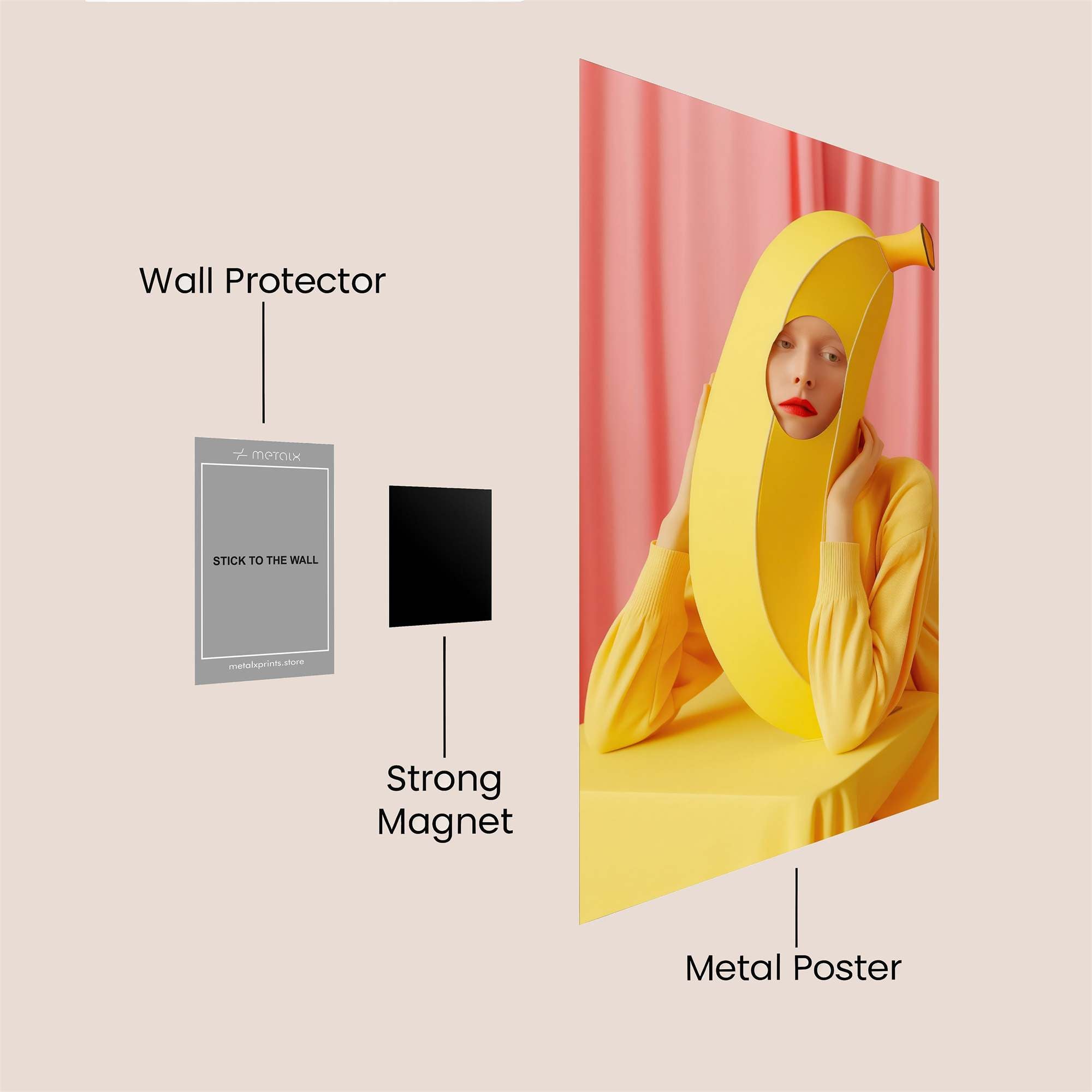 Banana Whimsy Safe Wall Magnetic / M