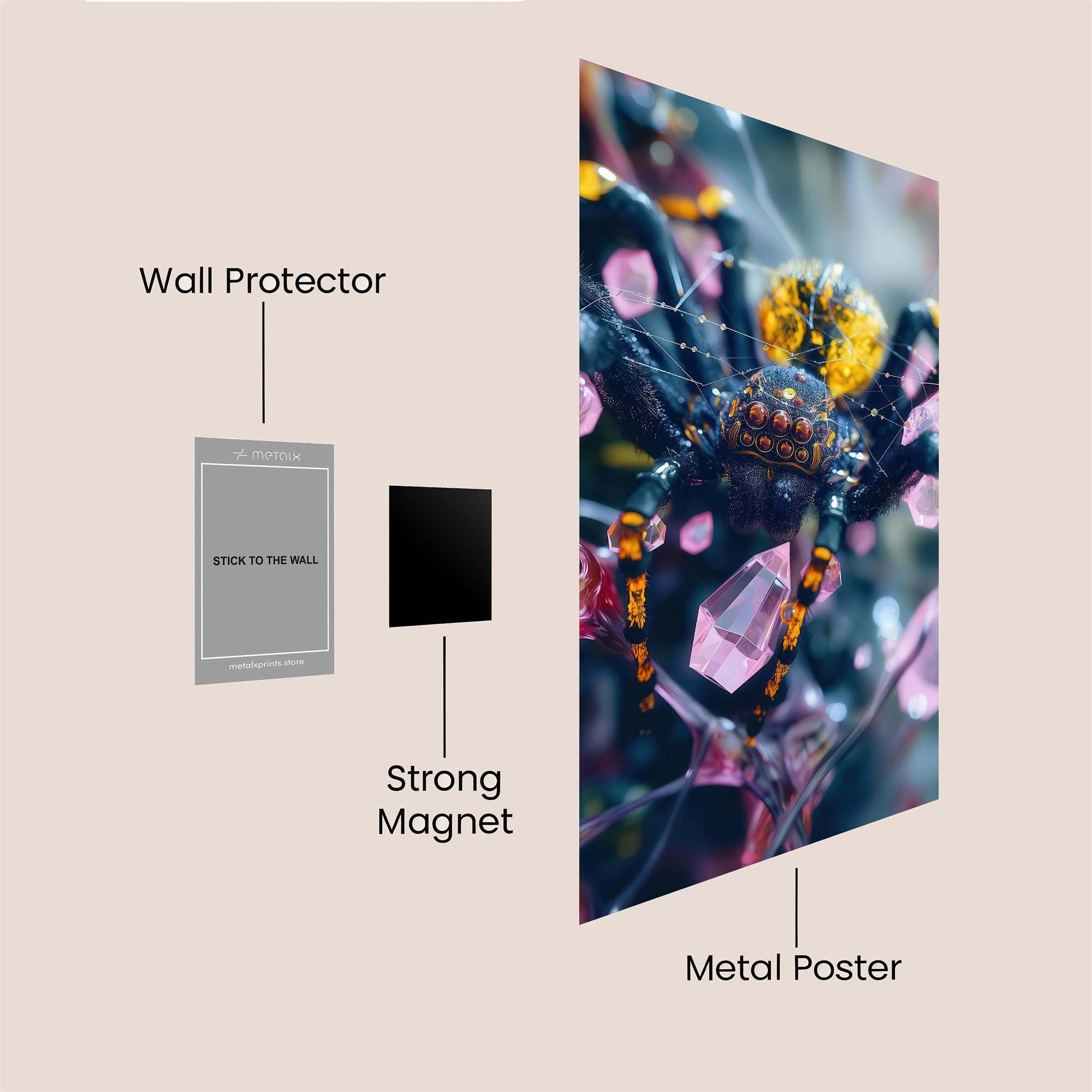 Crystal Arachnid Safe Wall Magnetic / M
