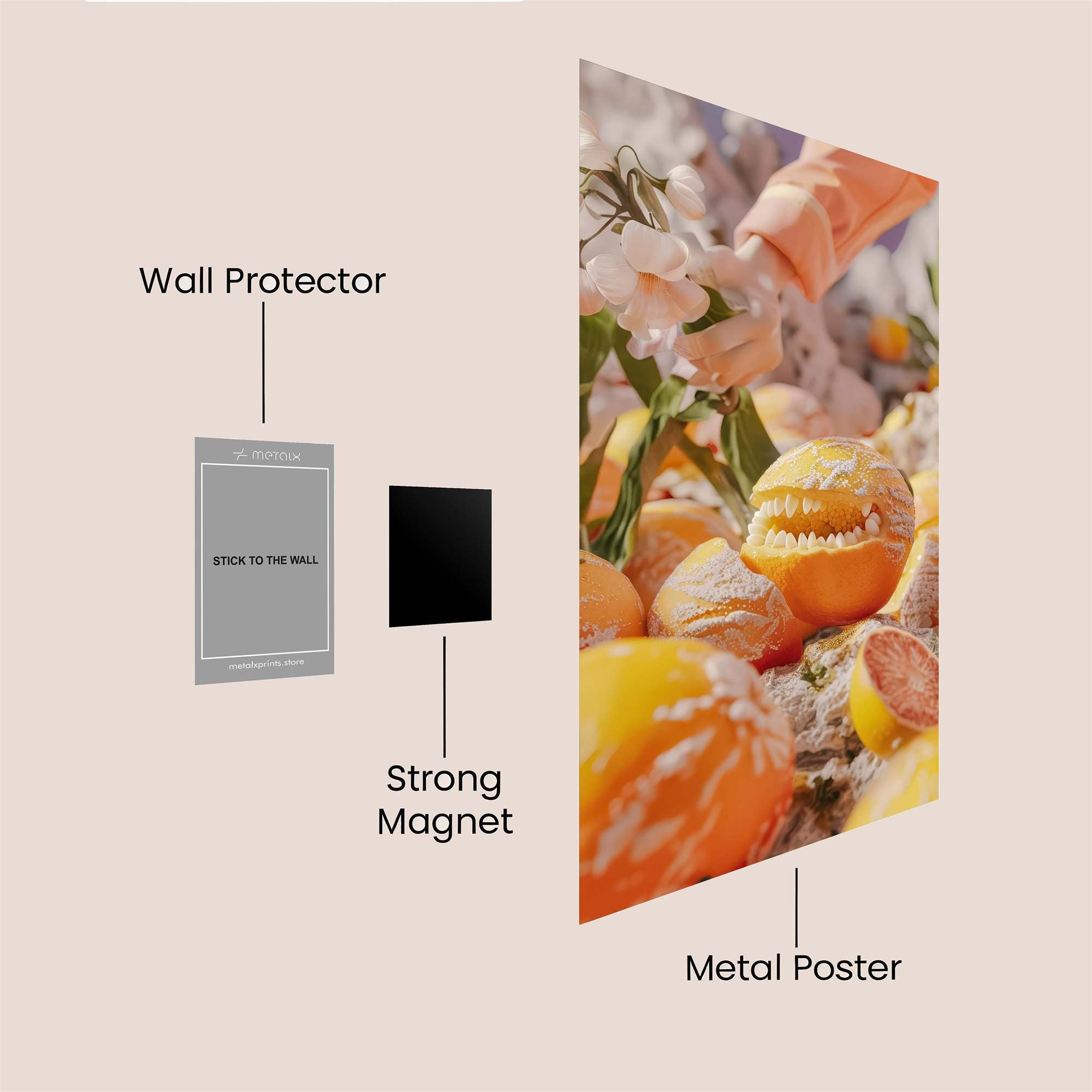 Orange Whimsy Safe Wall Magnetic / M