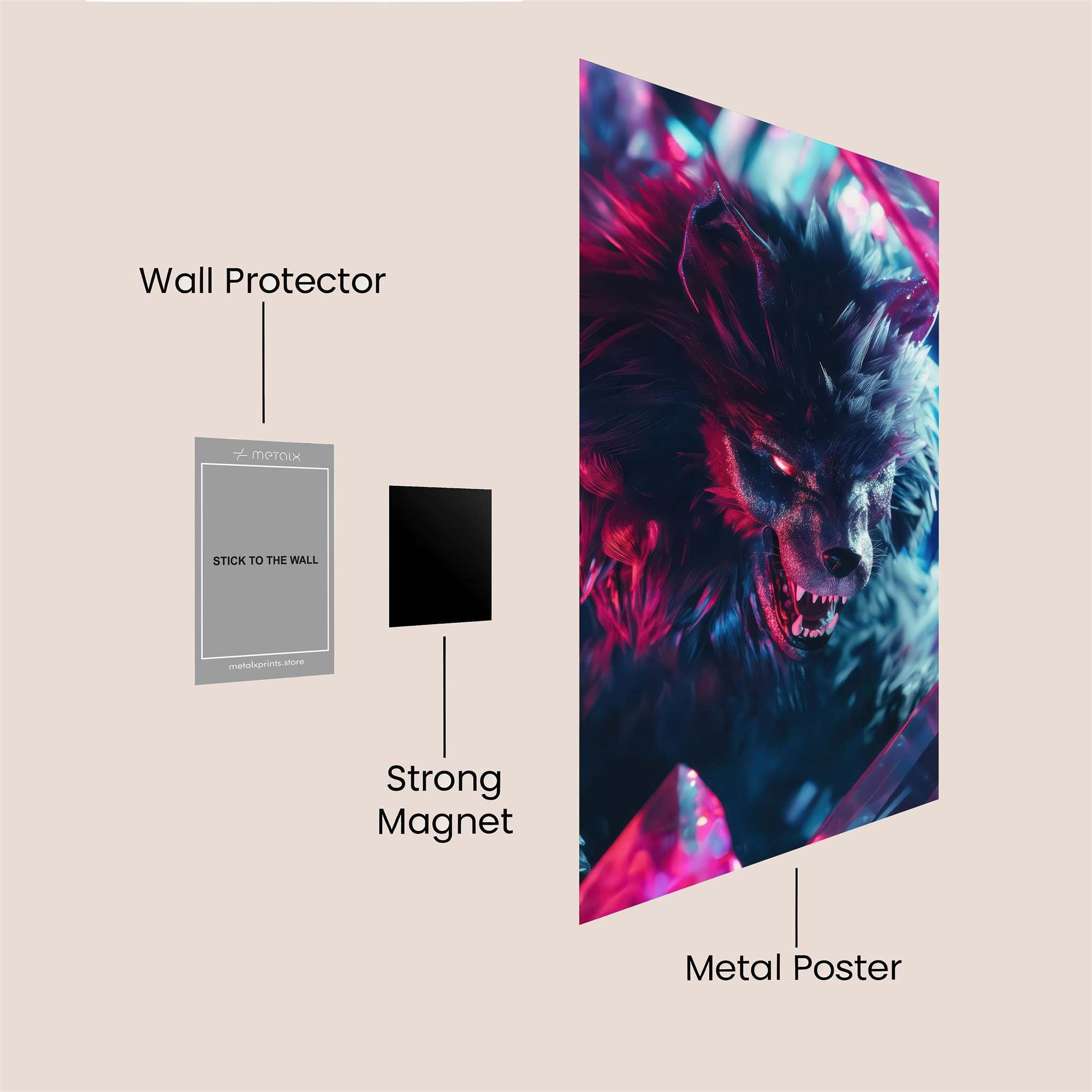 Wolf Rage Safe Wall Magnetic / M