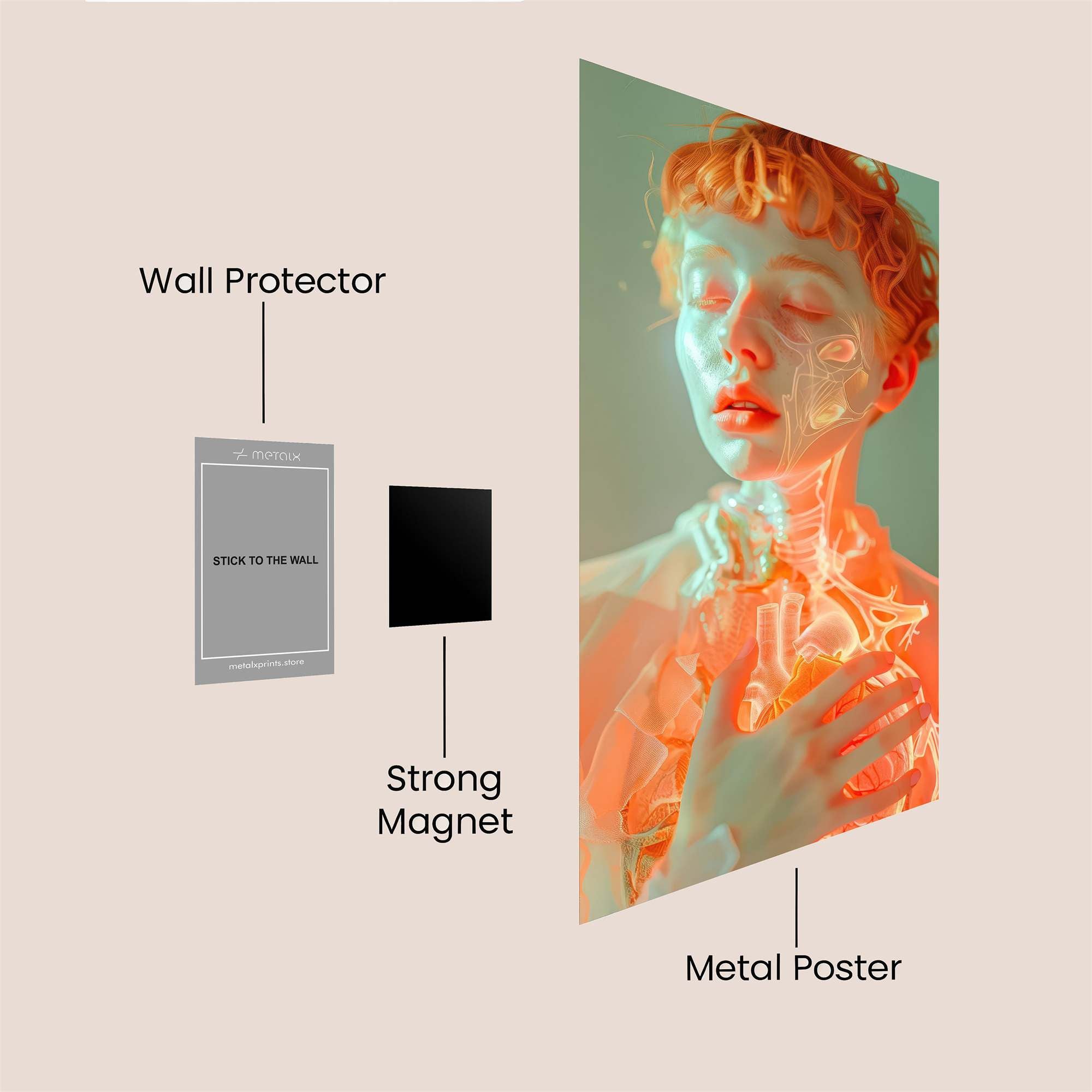 Heartbeat Glow Safe Wall Magnetic / M