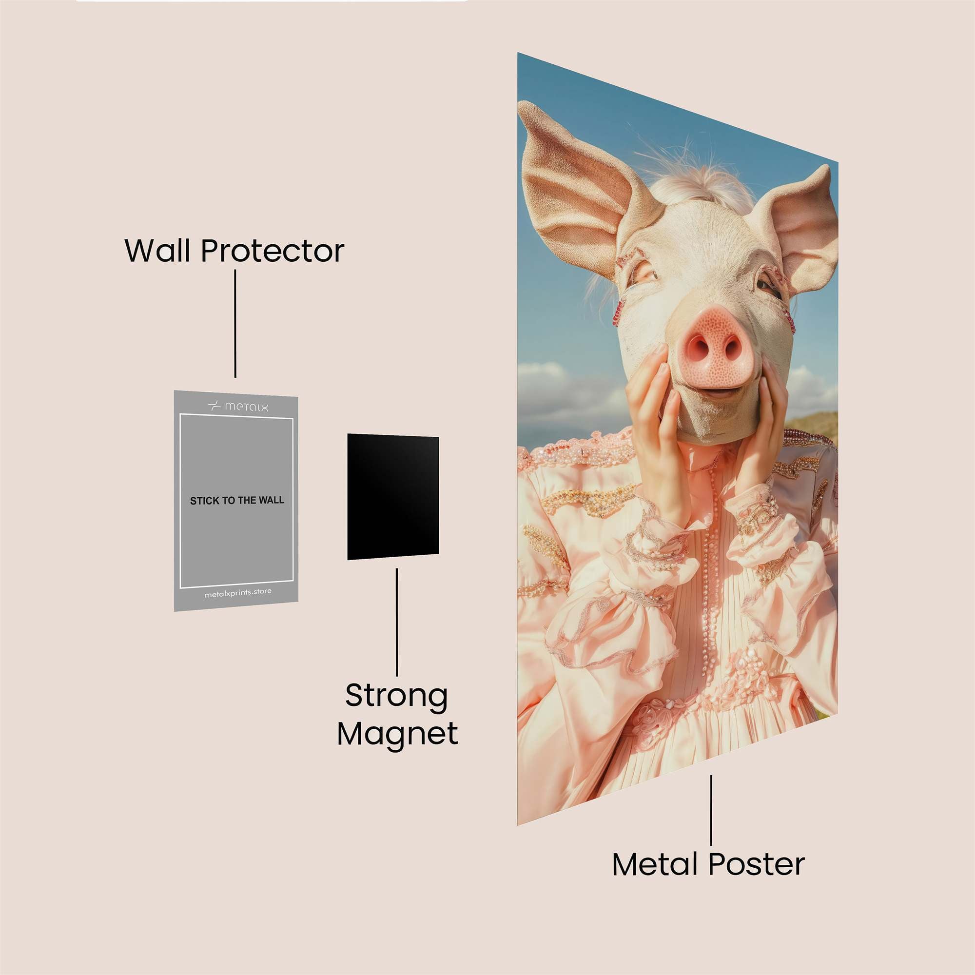 Piggy Whimsy Safe Wall Magnetic / M