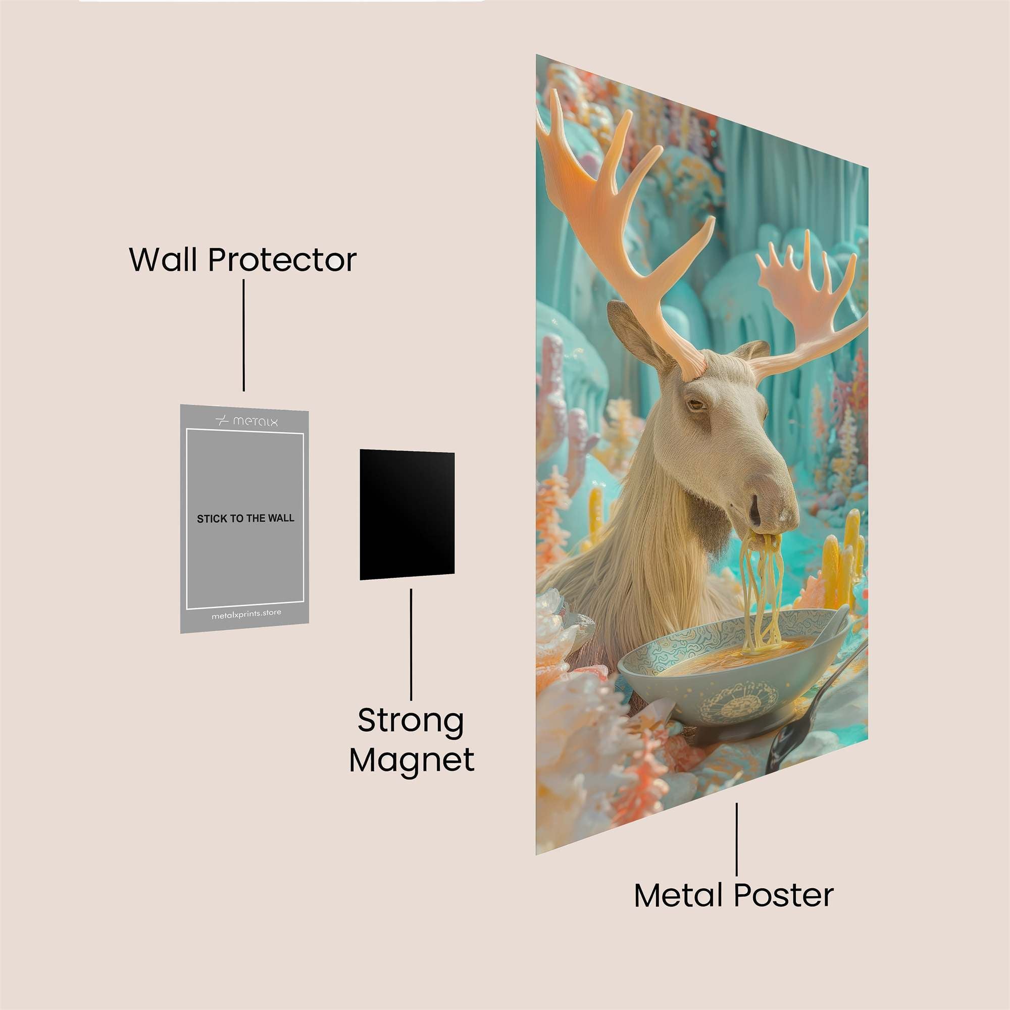 Moose Whimsy Safe Wall Magnetic / M