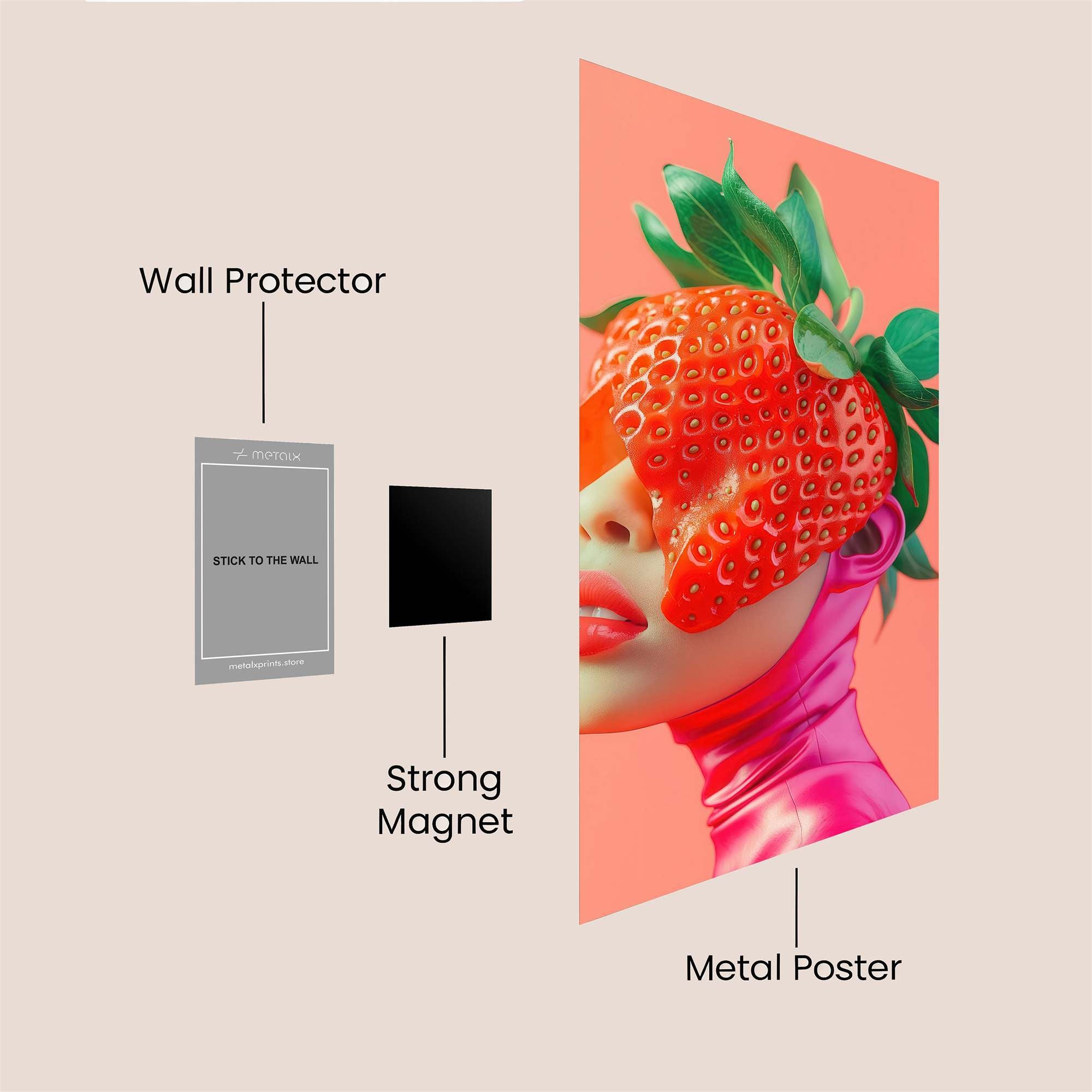 Strawberry Whimsy Safe Wall Magnetic / M