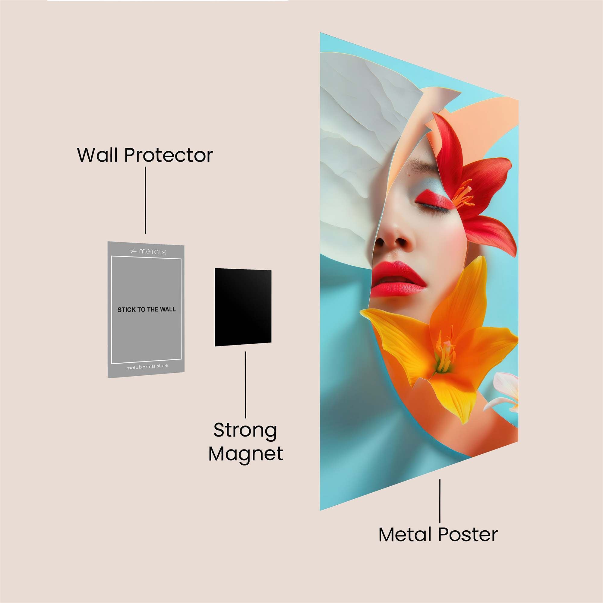 Floral Serenity Safe Wall Magnetic / M