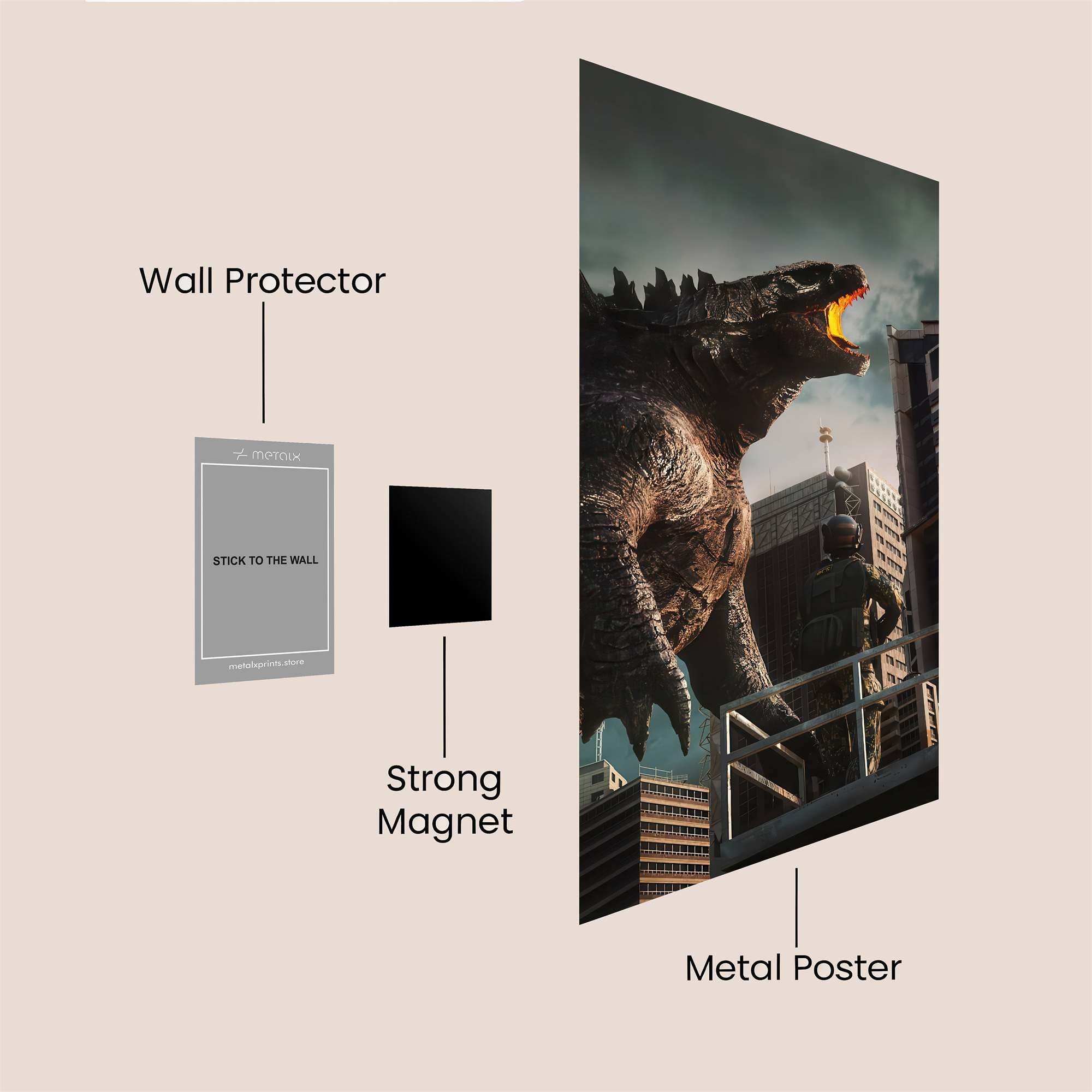 Godzilla Rampant Safe Wall Magnetic / M