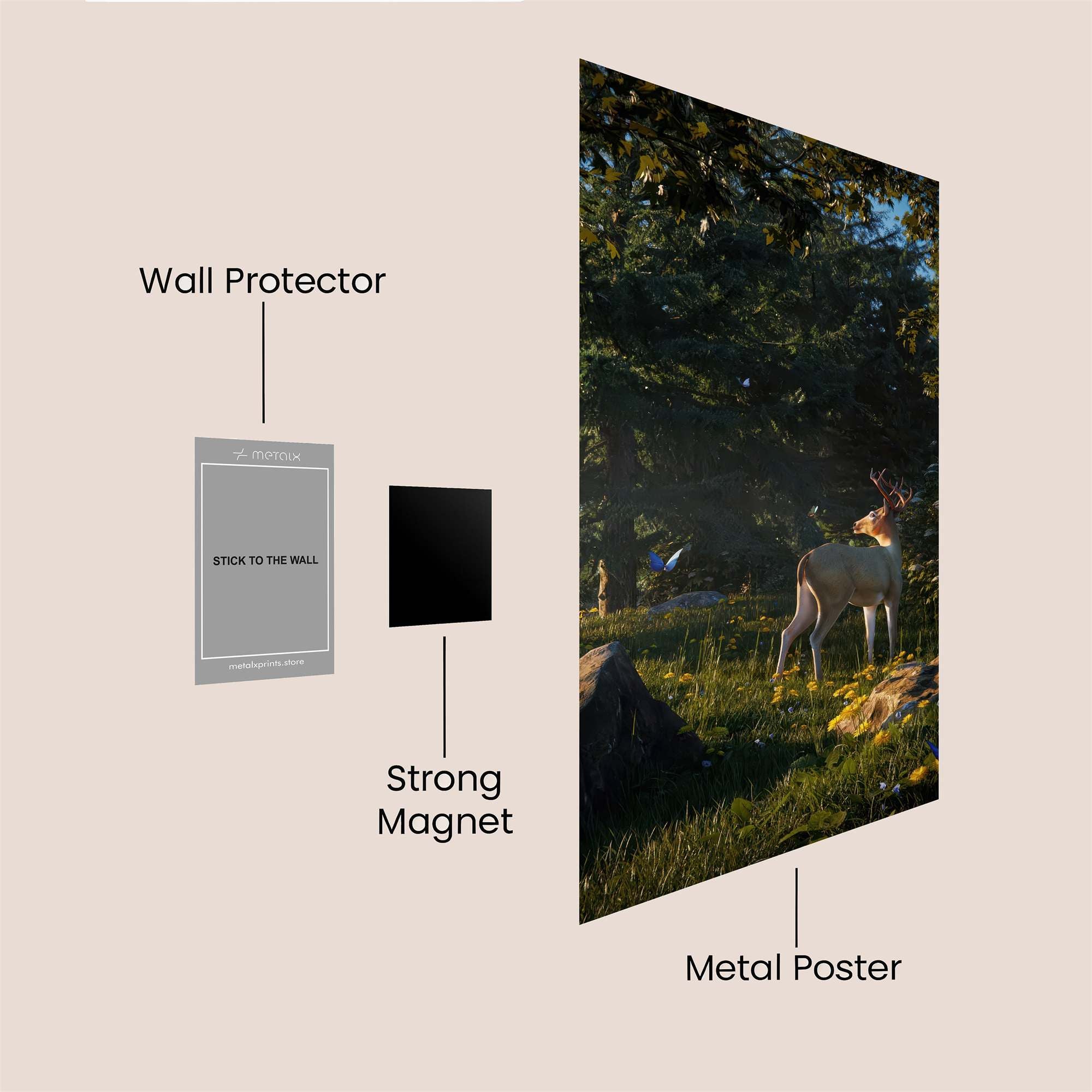 Deer Serenity Safe Wall Magnetic / M