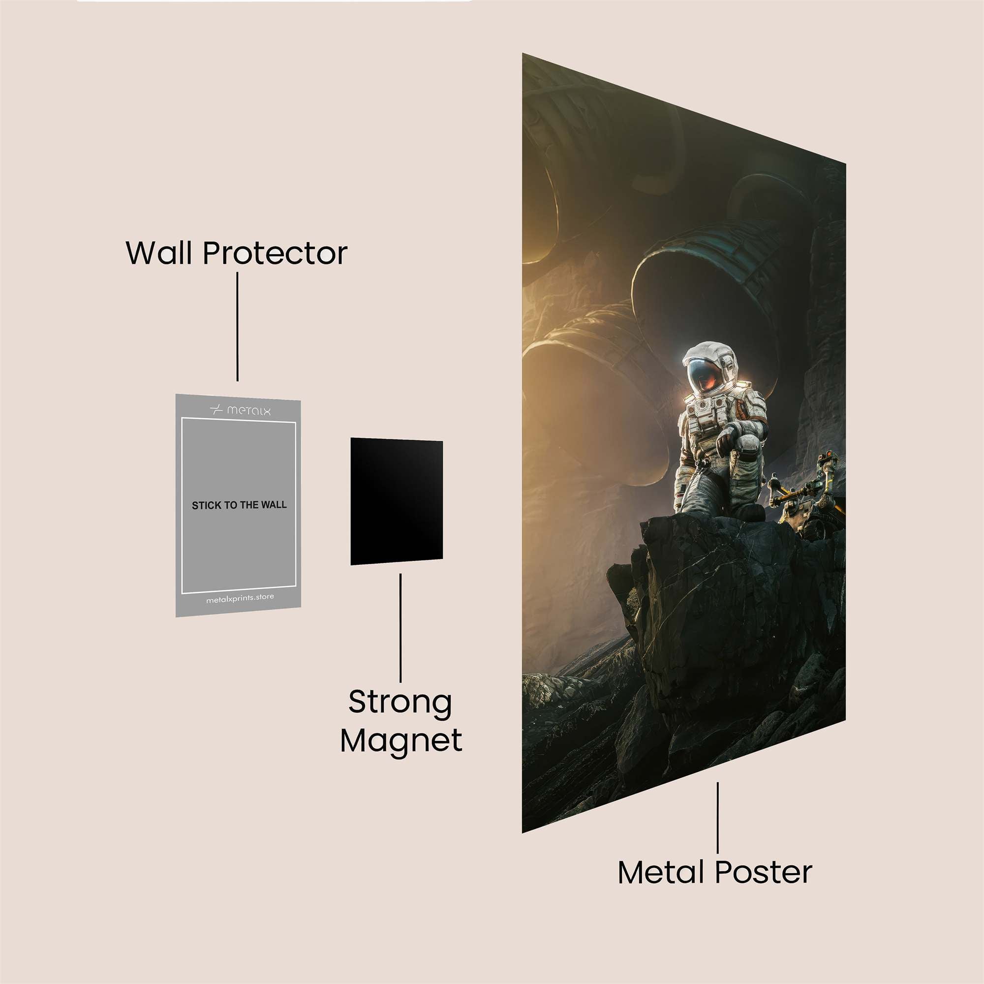 Astronaut Gloom Safe Wall Magnetic / M