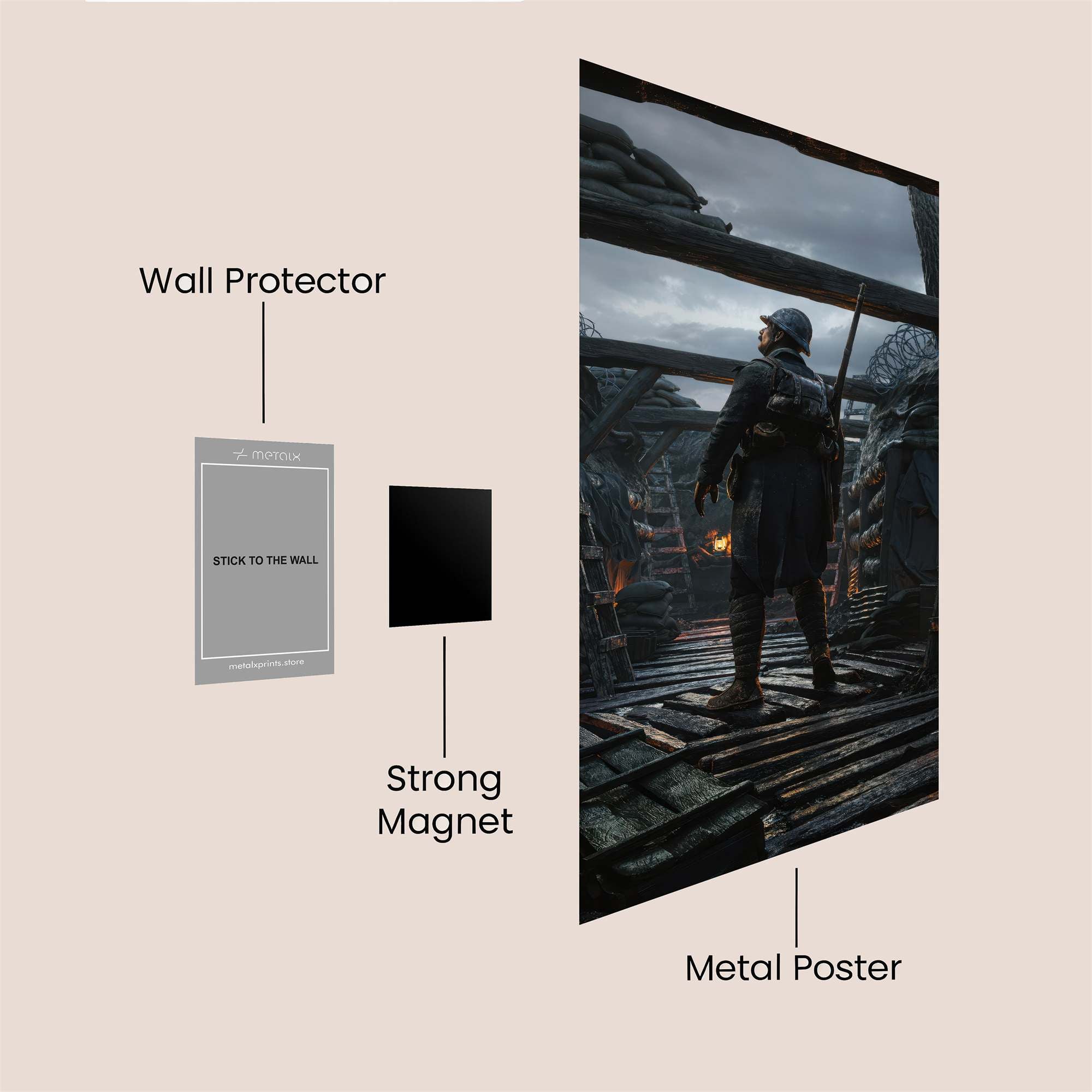 Soldier Gloom Safe Wall Magnetic / M