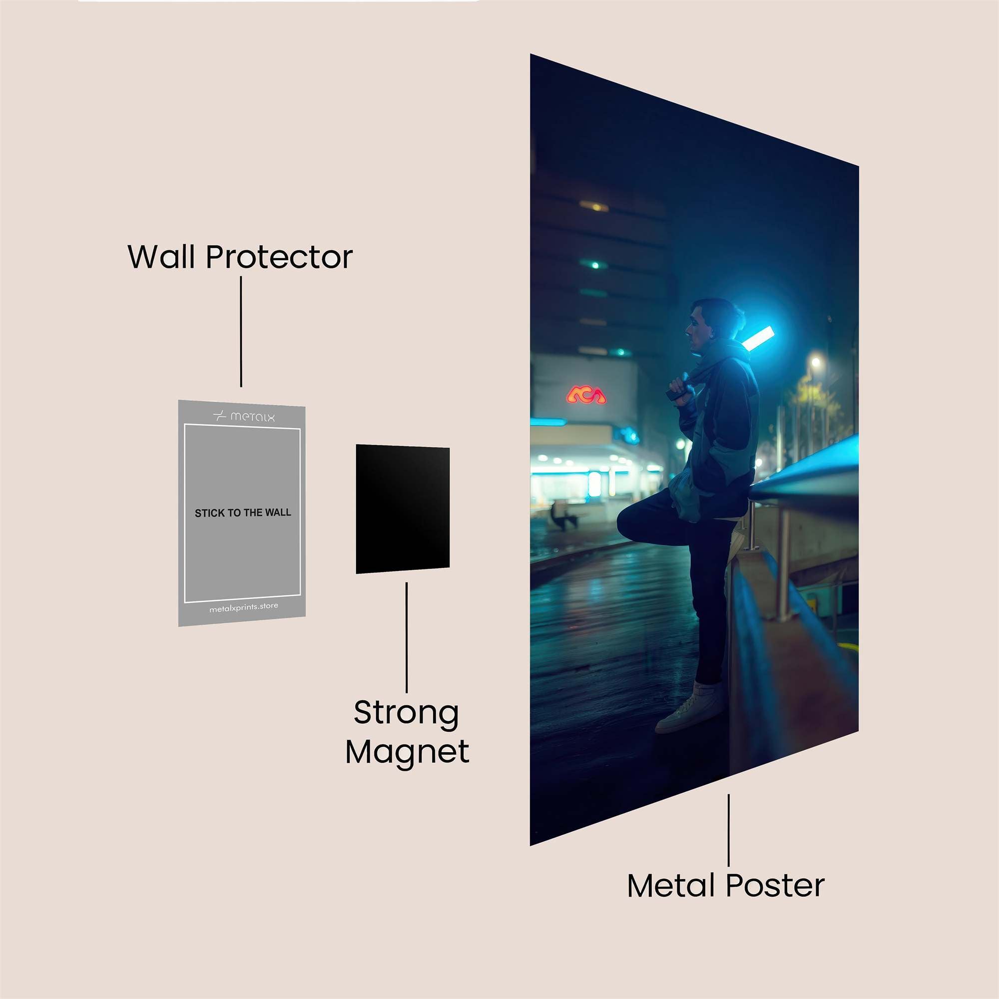 Neon Solitude Safe Wall Magnetic / M