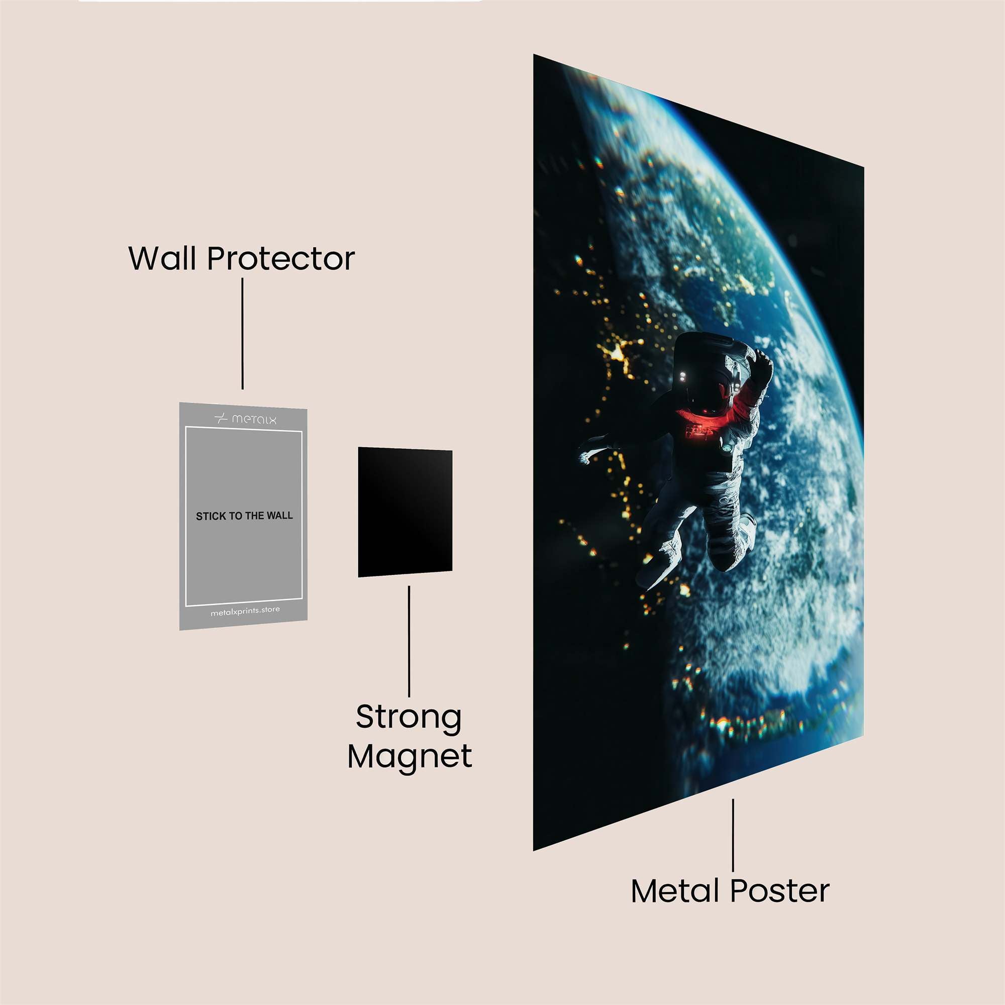 Astronaut Adrift Safe Wall Magnetic / M