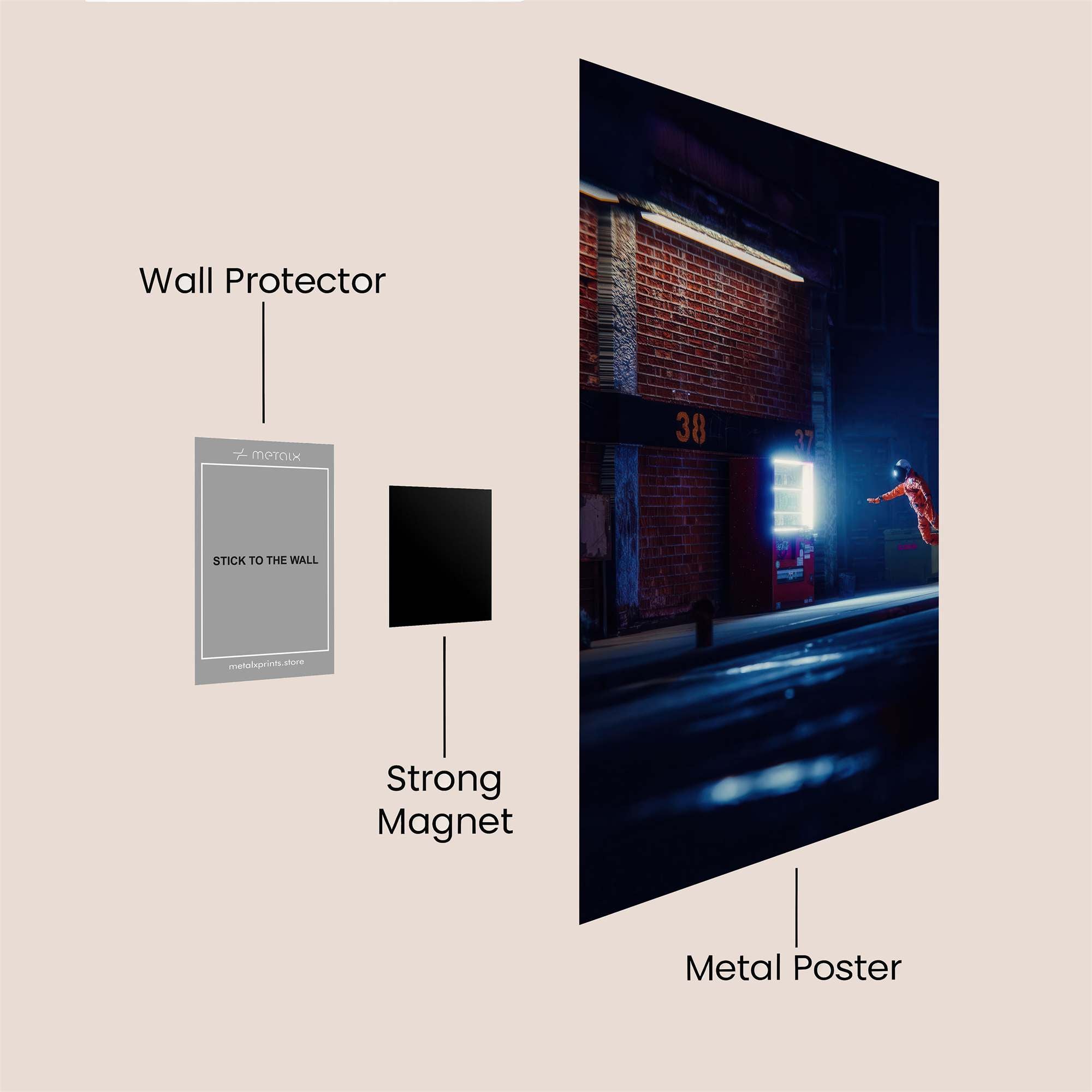 Astronaut Leap Safe Wall Magnetic / M