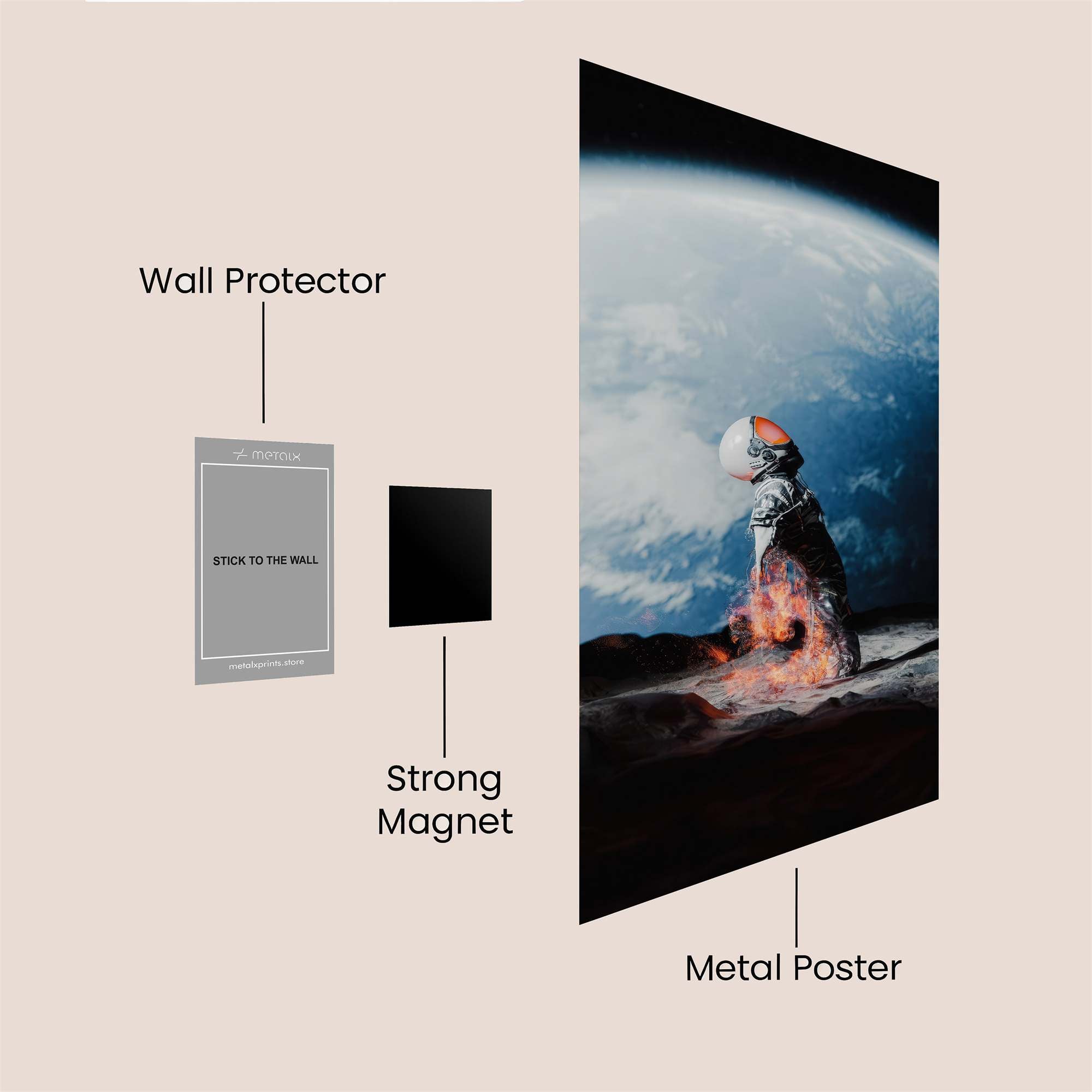 Astronaut Solitude Safe Wall Magnetic / M