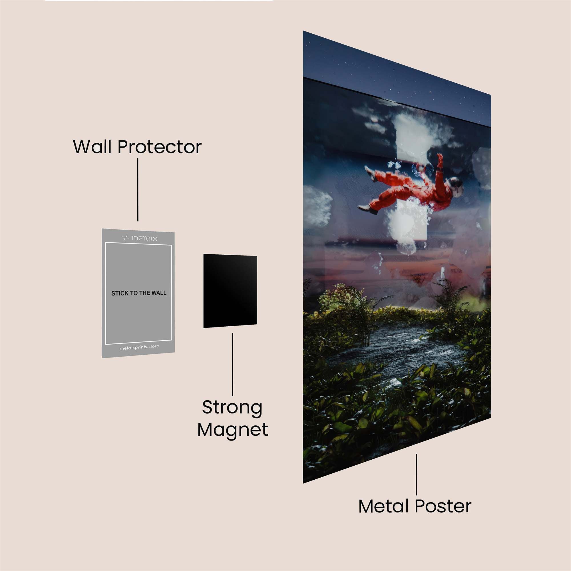 Astronaut Dreamscape Safe Wall Magnetic / M