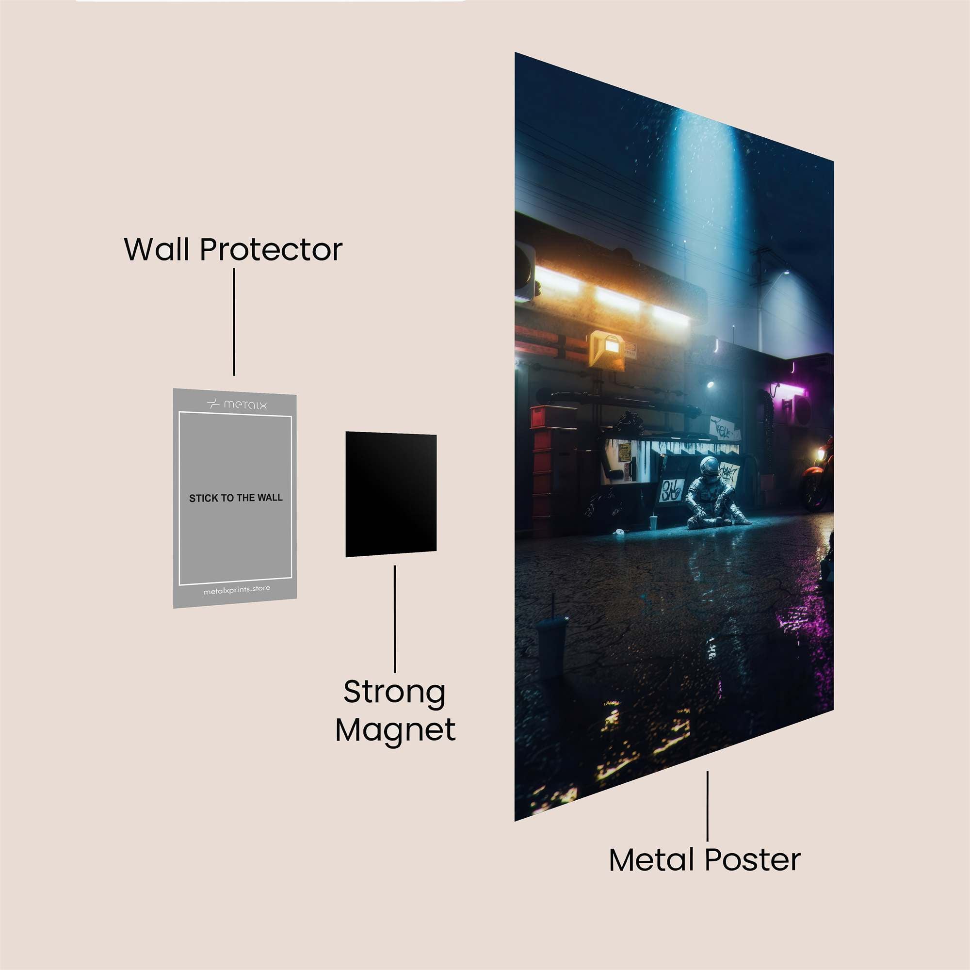 Neon Solitude Safe Wall Magnetic / M