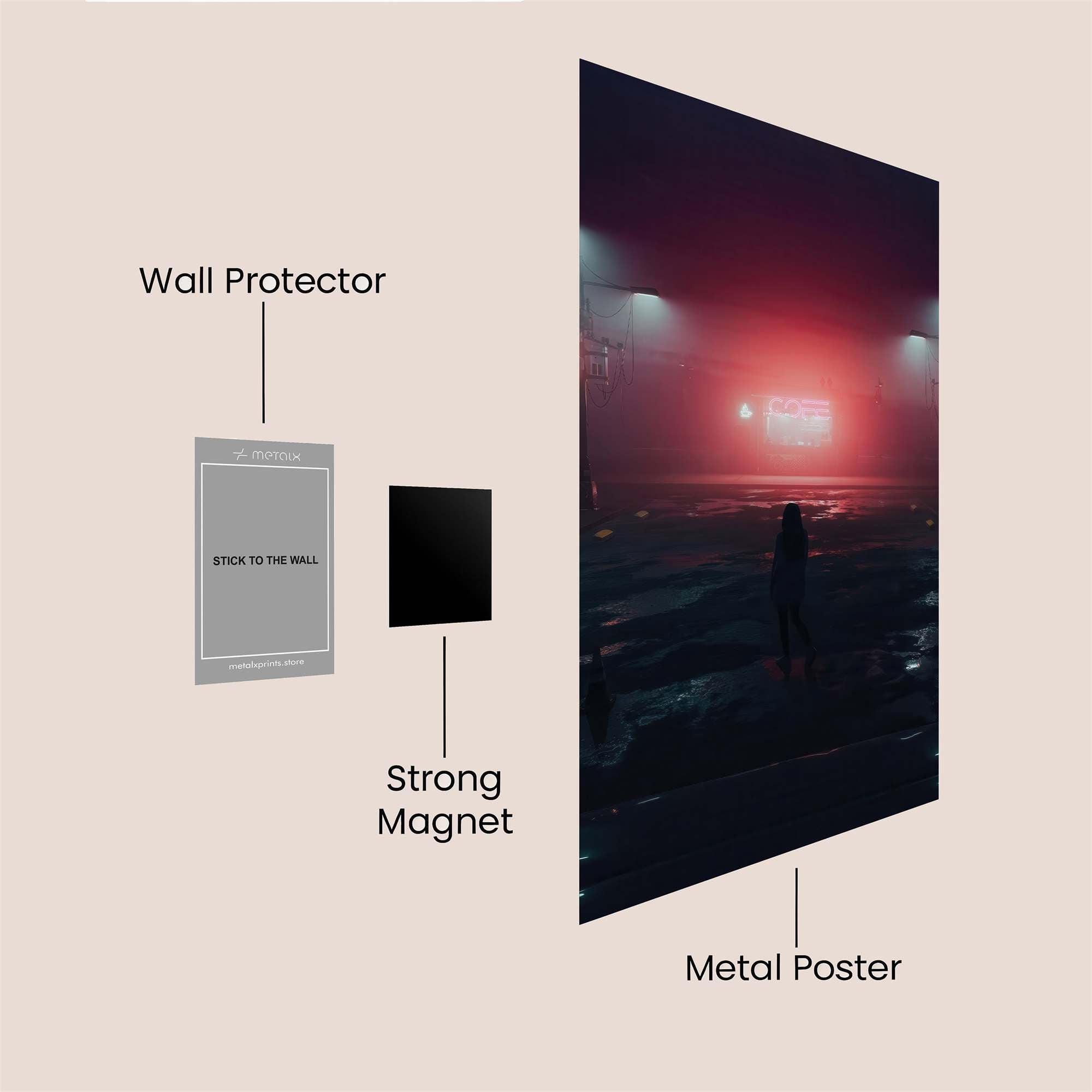 Neon Solitude Safe Wall Magnetic / M
