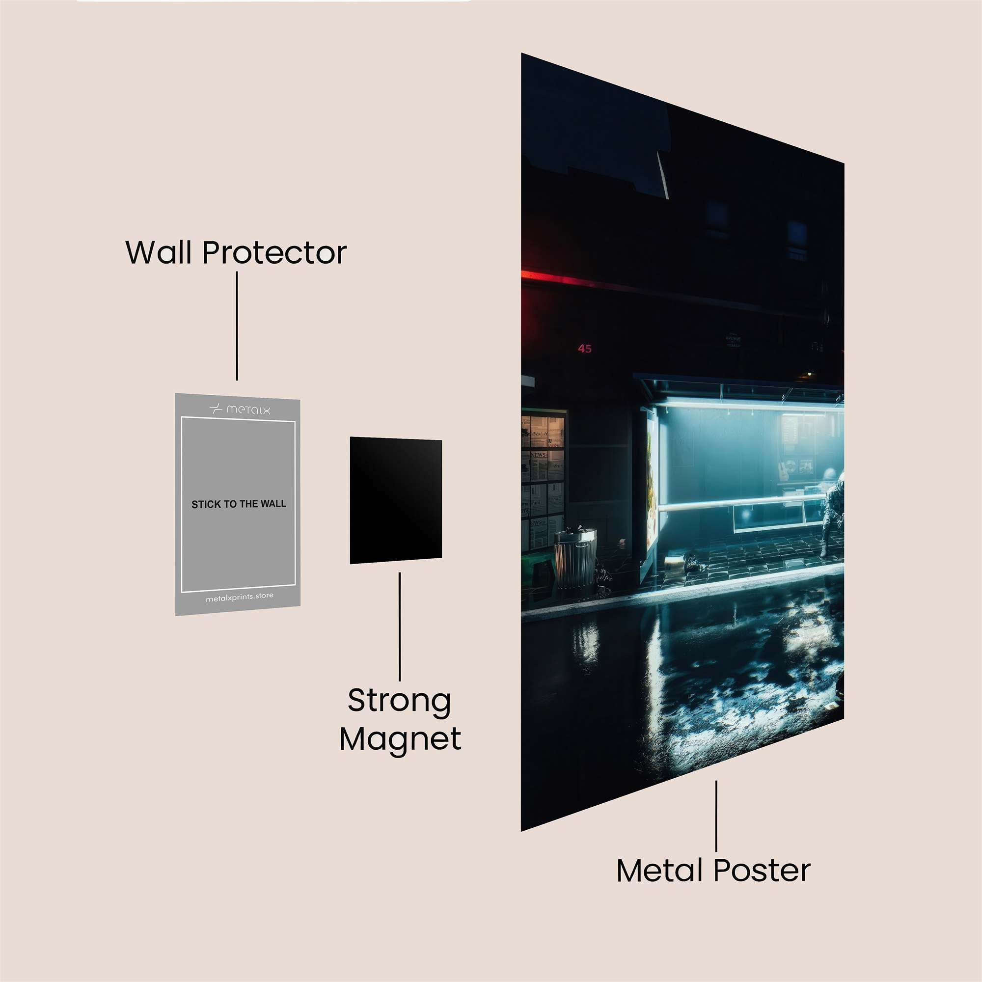 Neon Solitude Safe Wall Magnetic / M