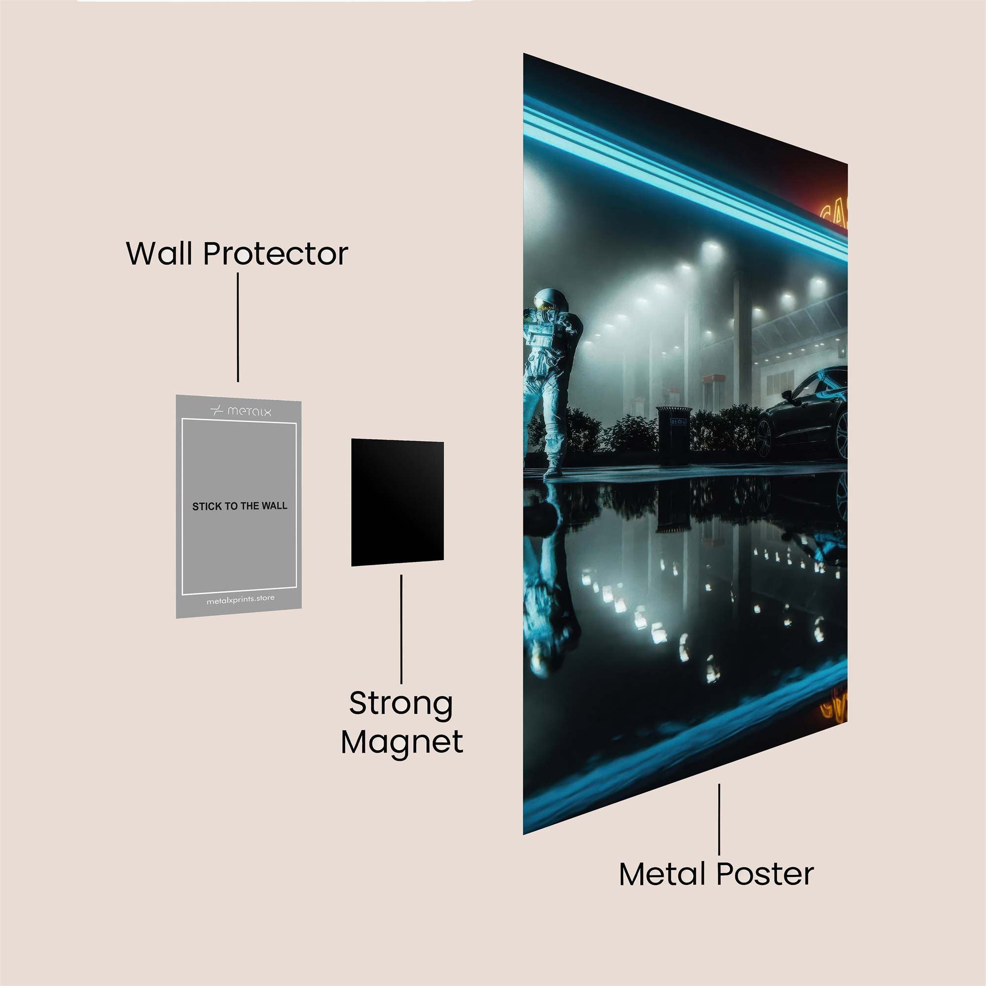 Astronaut Enigma Safe Wall Magnetic / M