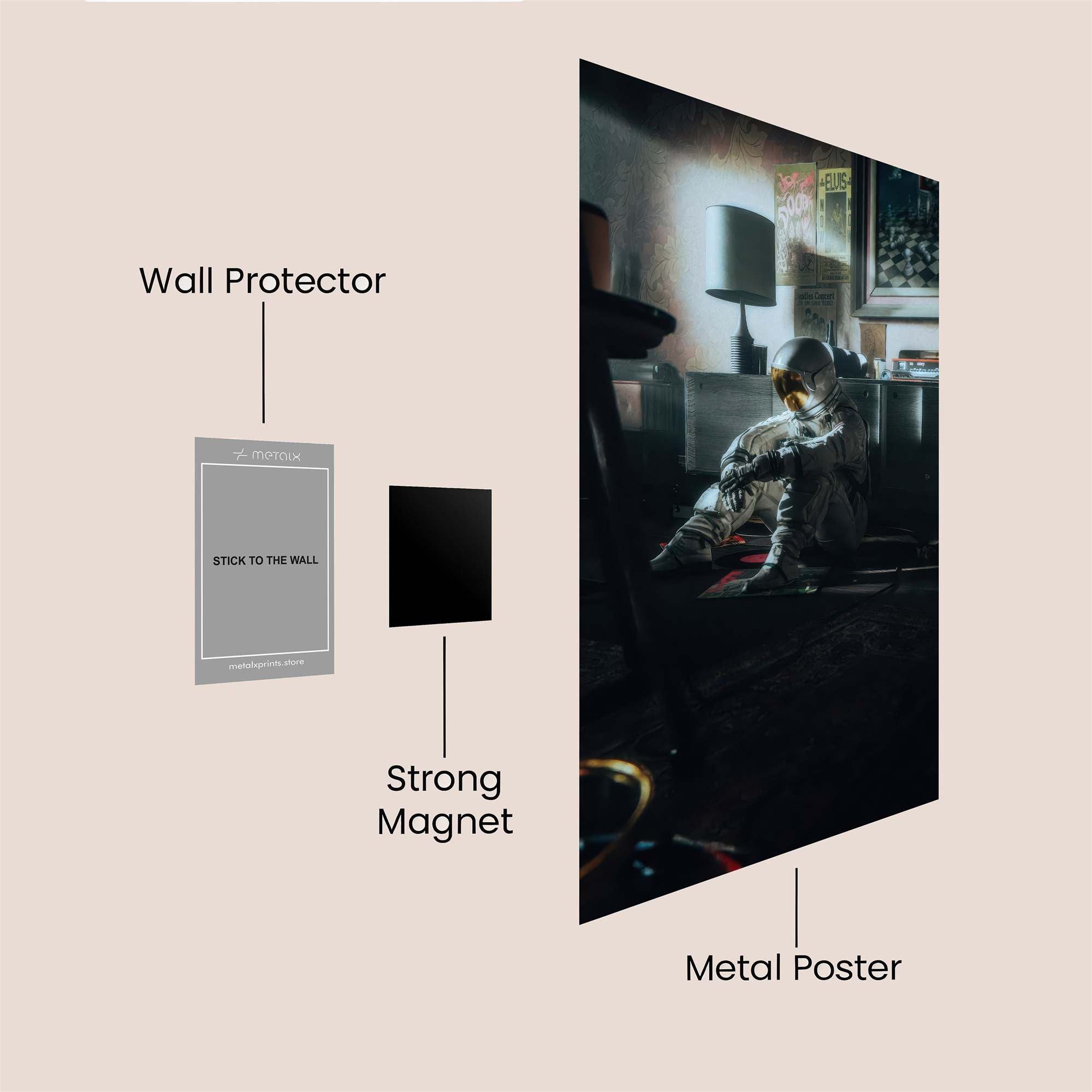 Astronaut Melancholy Safe Wall Magnetic / M