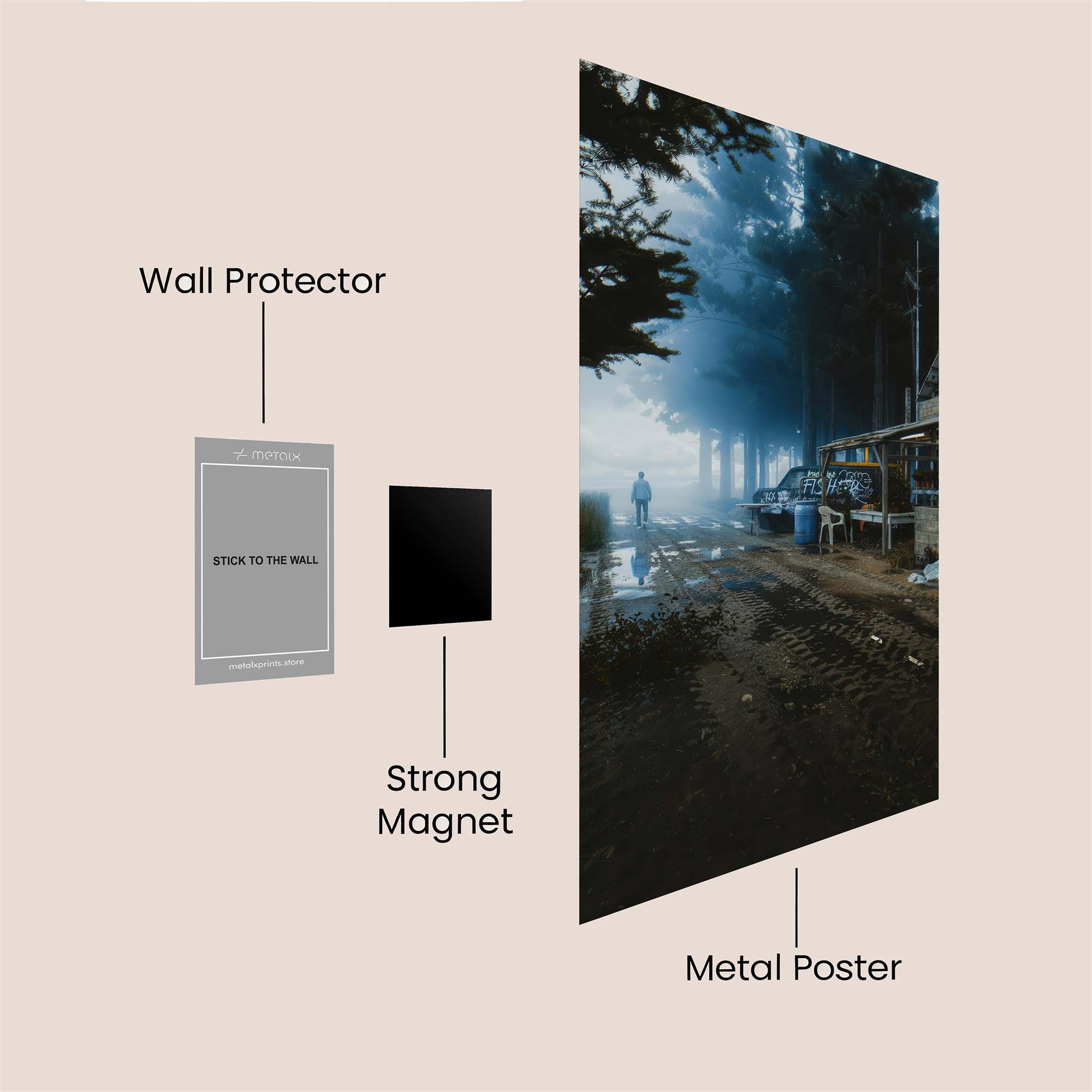 Foggy Solitude Safe Wall Magnetic / M