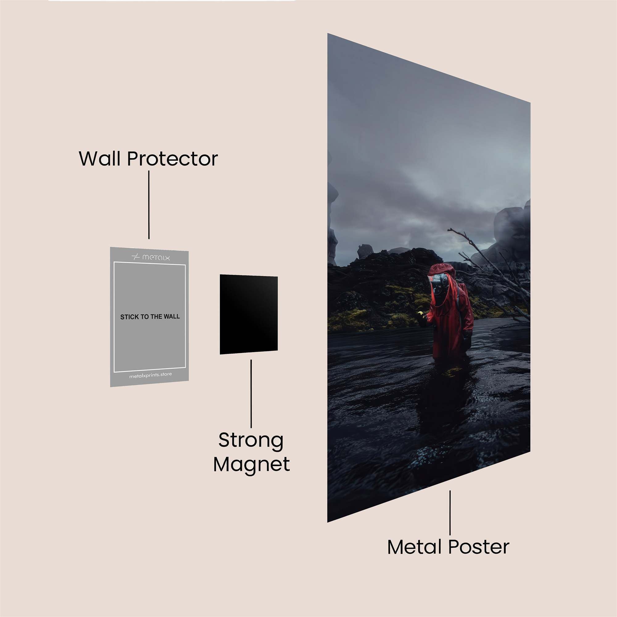 Hiker Solitude Safe Wall Magnetic / M