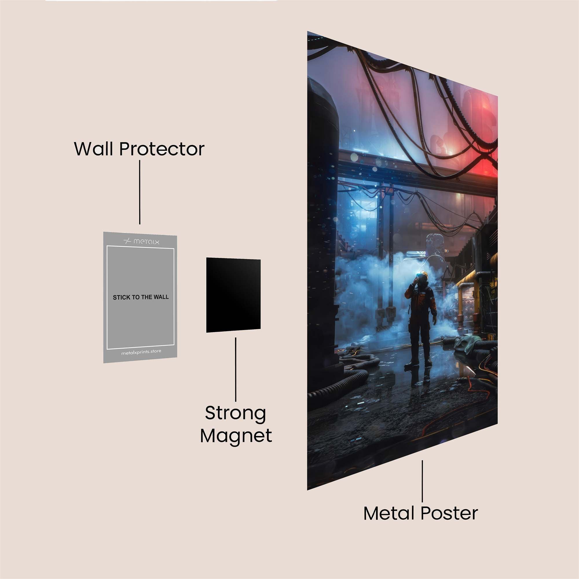 Cyberpunk Despair Safe Wall Magnetic / M