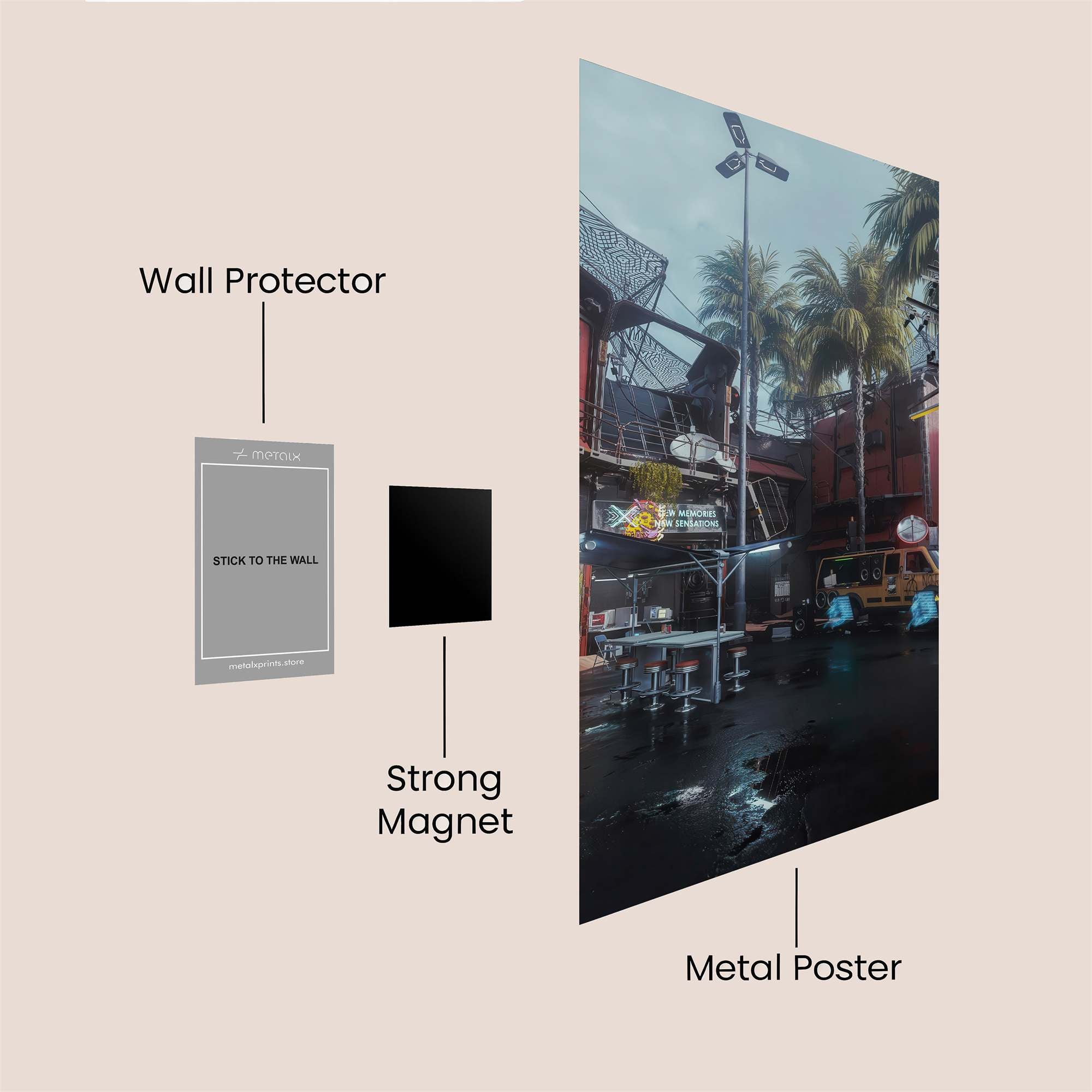 Neon Dystopia Safe Wall Magnetic / M
