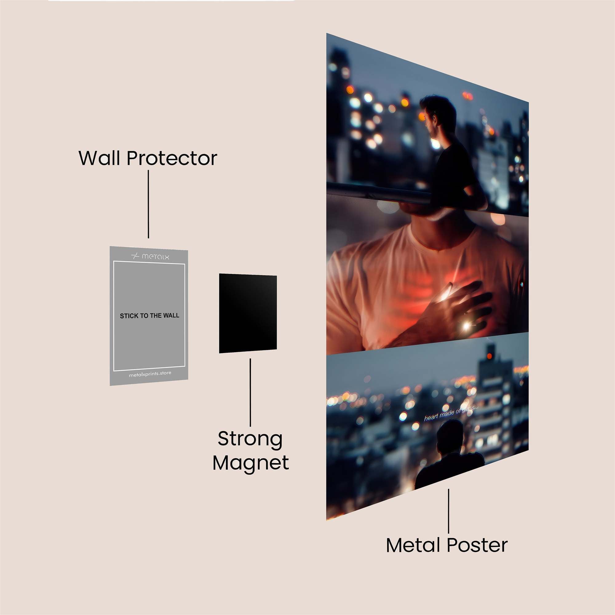 City Heartache Safe Wall Magnetic / M