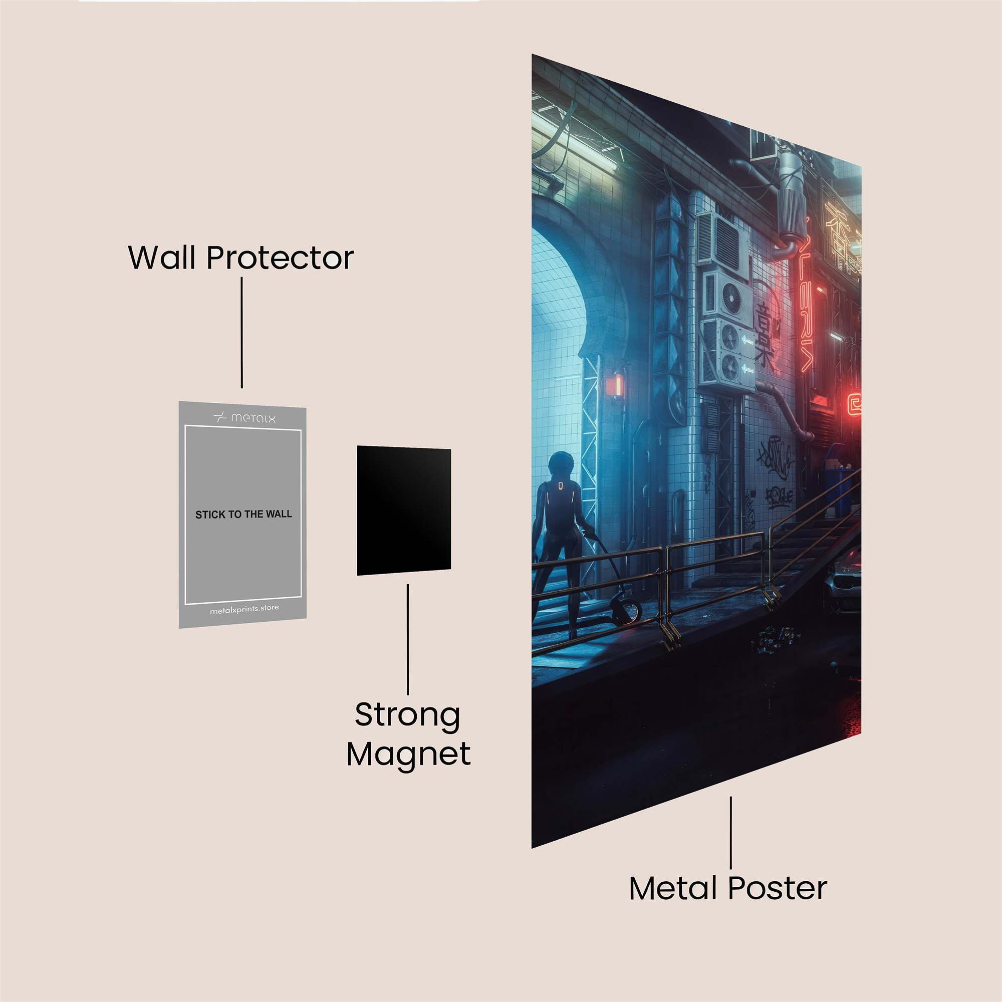 Neon Solitude Safe Wall Magnetic / M
