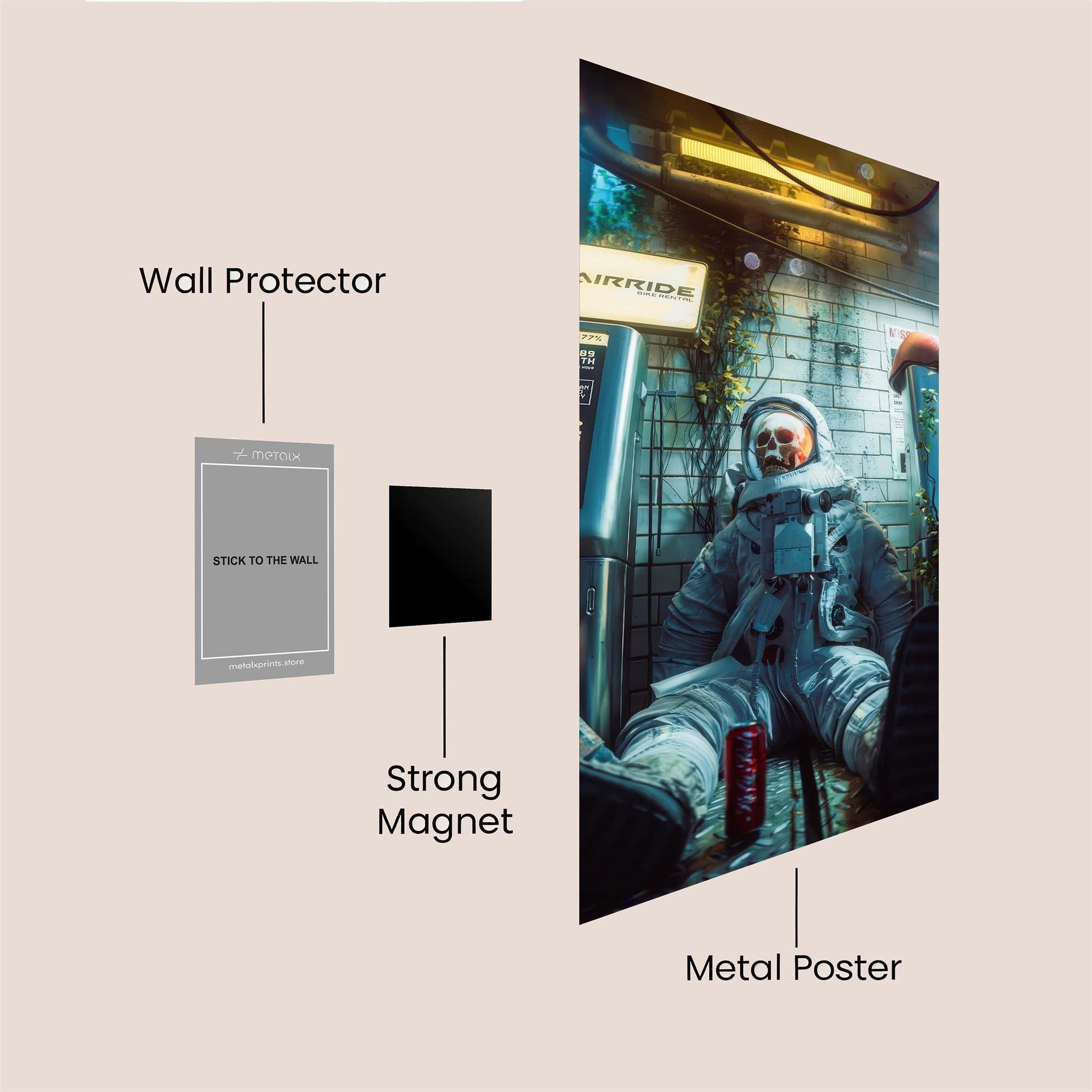 Astronaut Desolate Safe Wall Magnetic / M