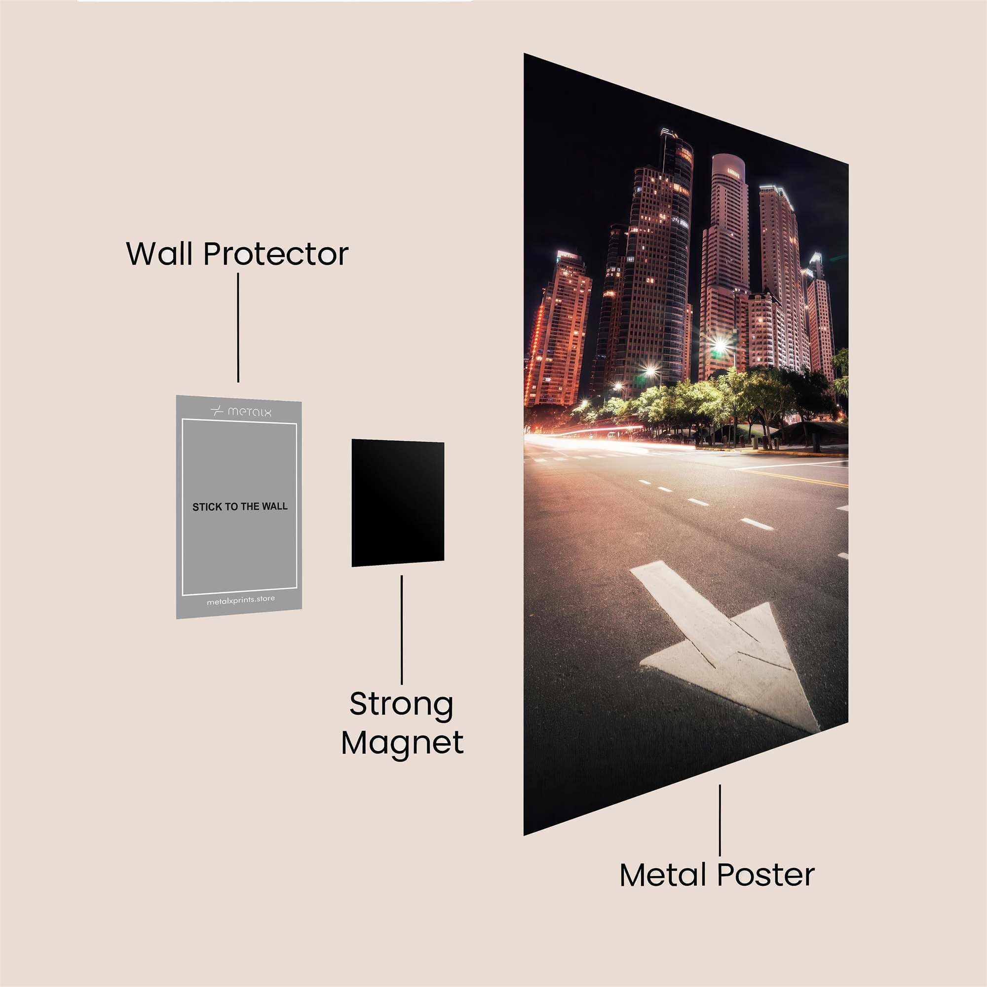 Cityscape Serenity Safe Wall Magnetic / M