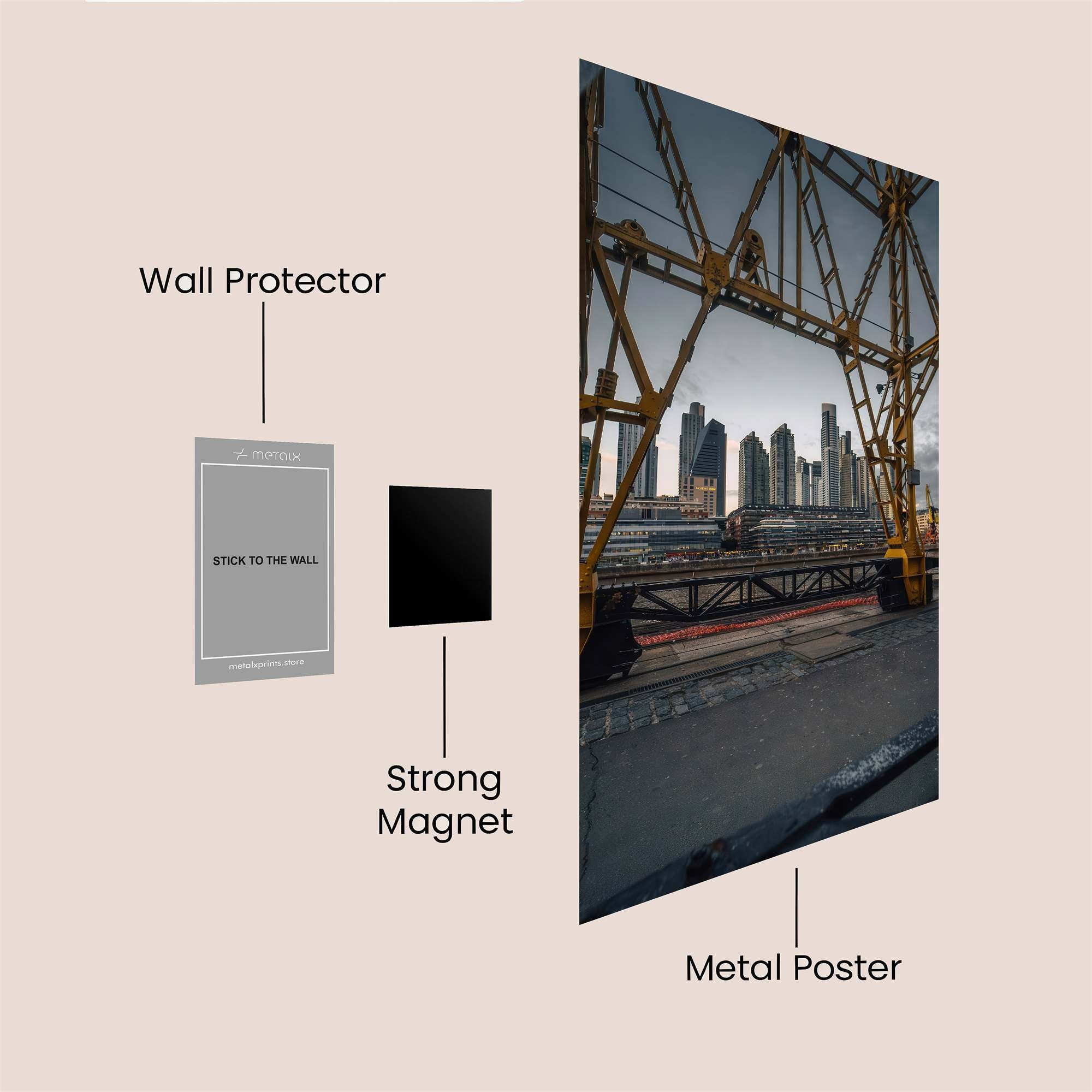 Cityscape Serenity Safe Wall Magnetic / M